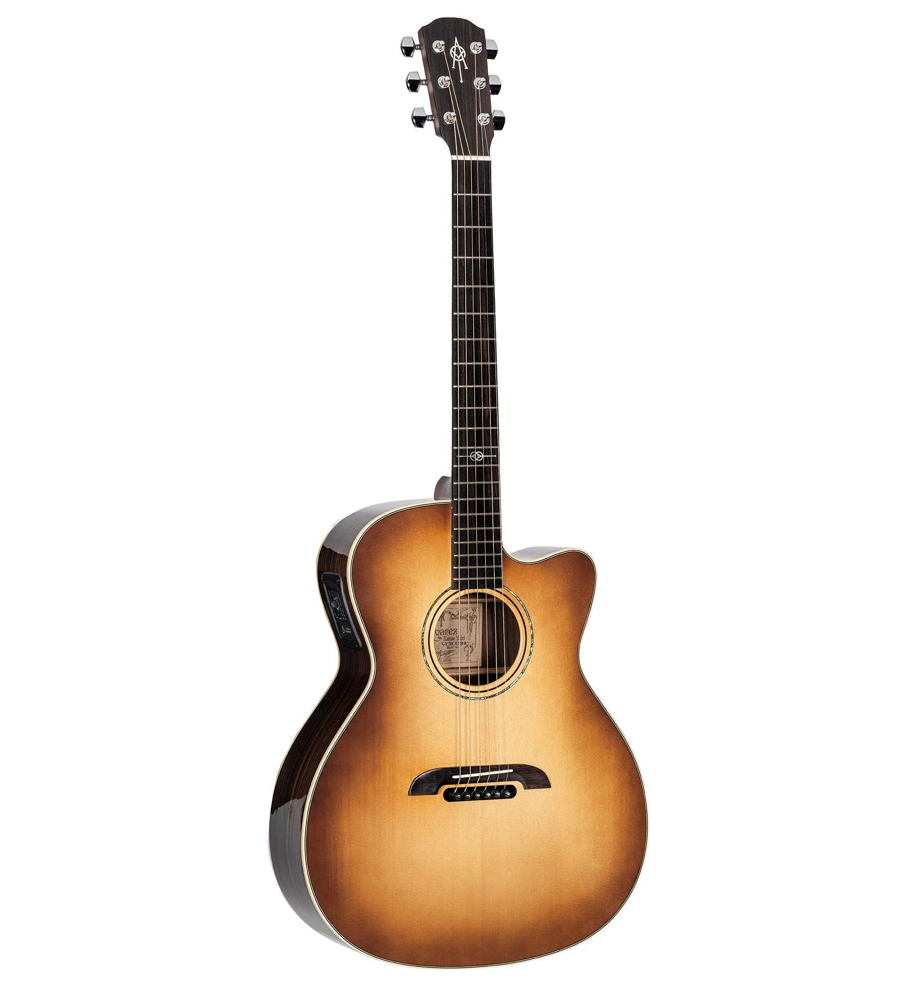 Alvarez Yairi GY70CESHB Grand Auditorium Dreadnought Acoustic-Electric Shadowburst Cutaway With Case - Image 3