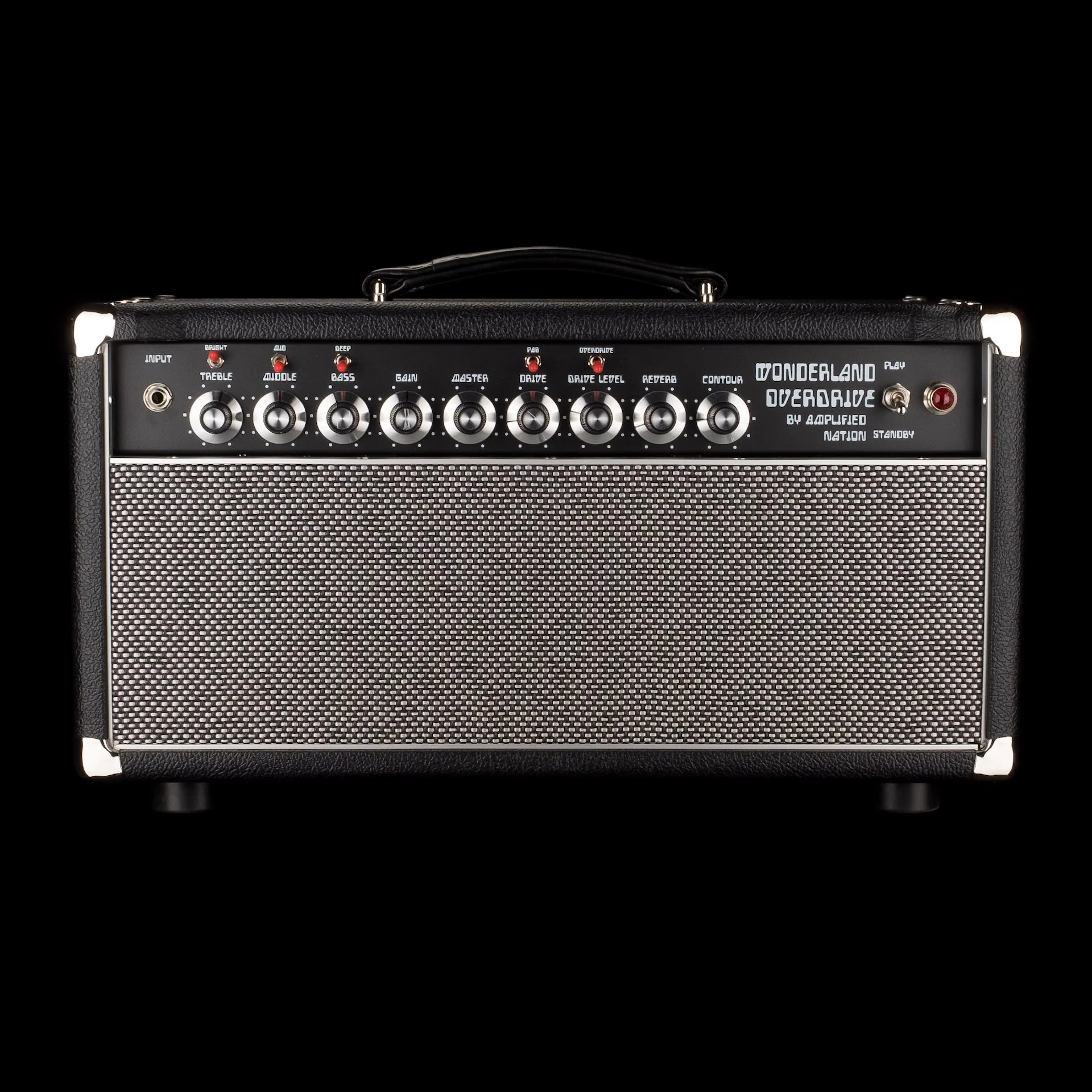 Amplified Nation Wonderland Overdrive V2 Head Black Tolex Silver Matrix Grill 22 Watts