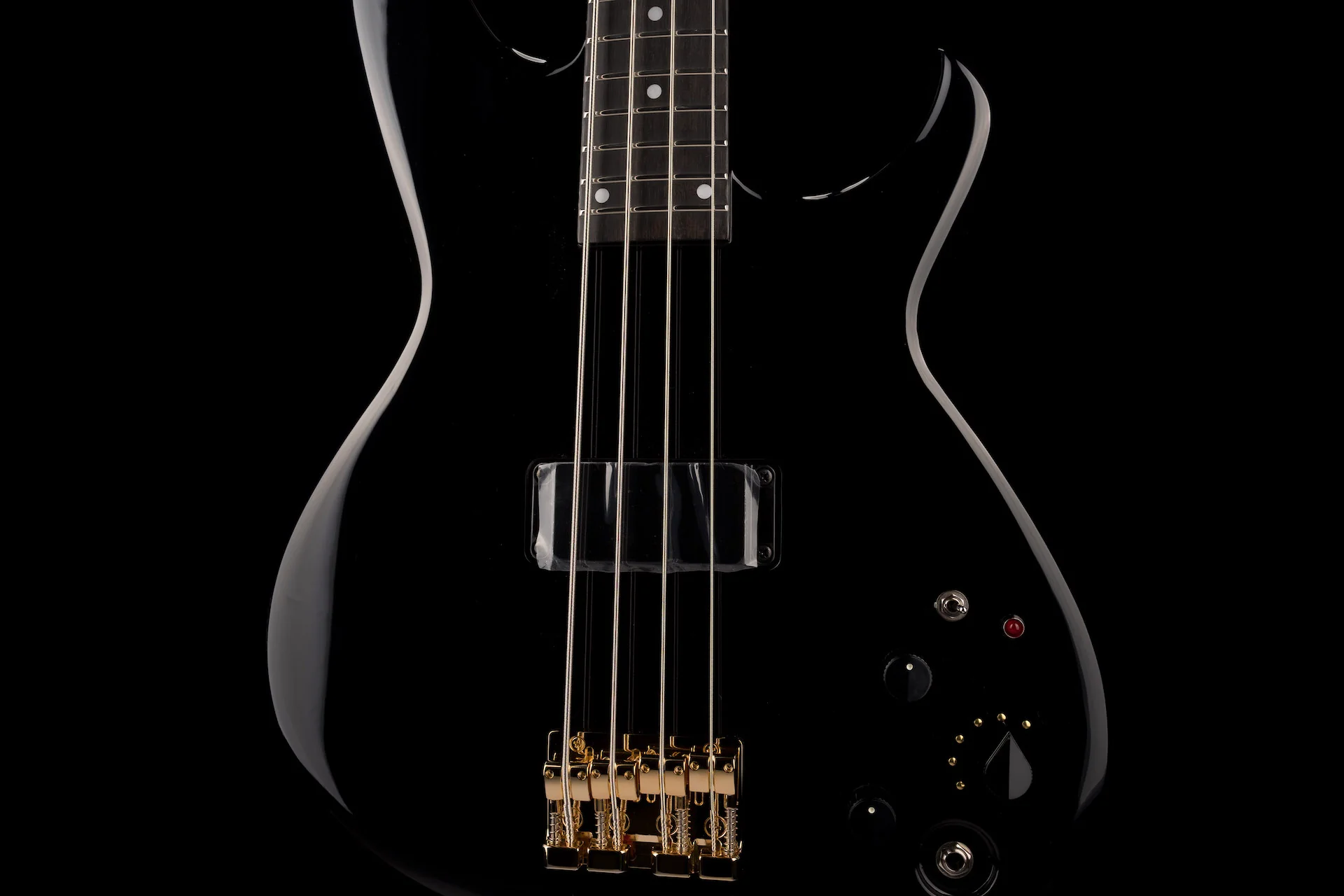 Aria Pro II SB-1000B Reissue 4-String Electric Bass Guitar Made in Japan Black With Bag - Image 5