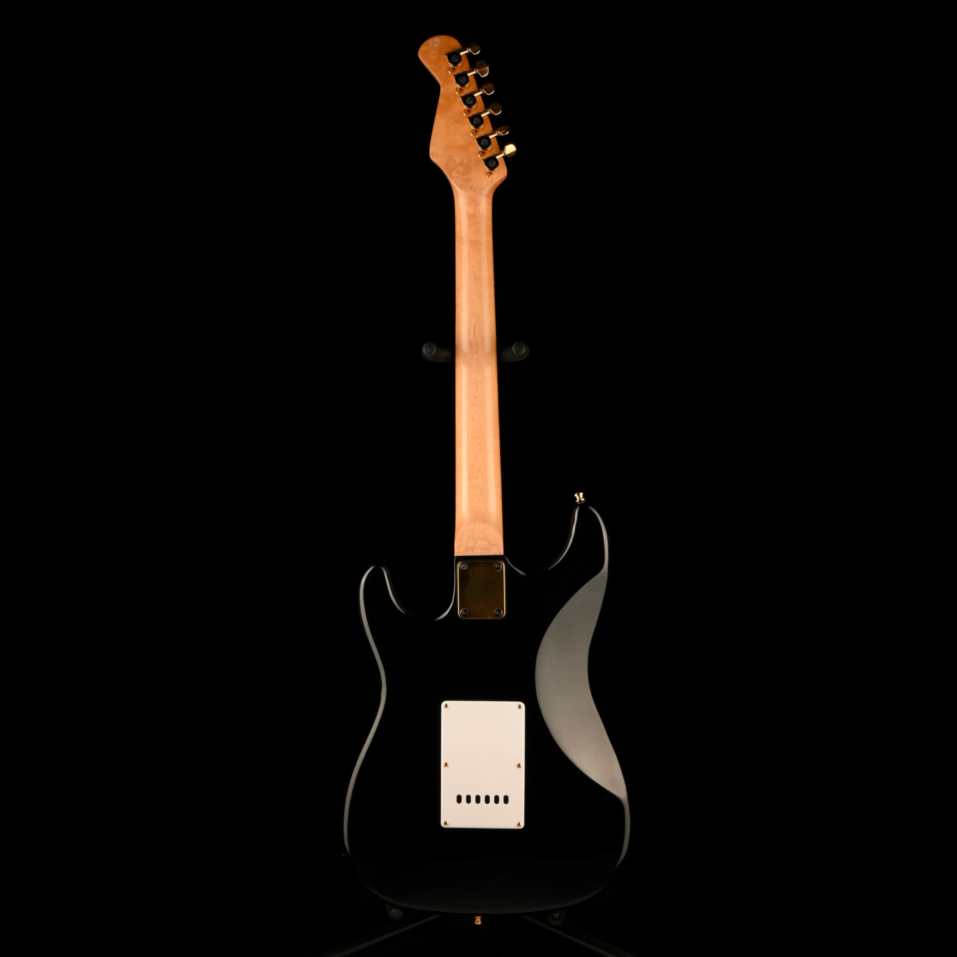 Used Burswood S-Style Rosewood Fingerboard Black Electric Guitar - Image 10