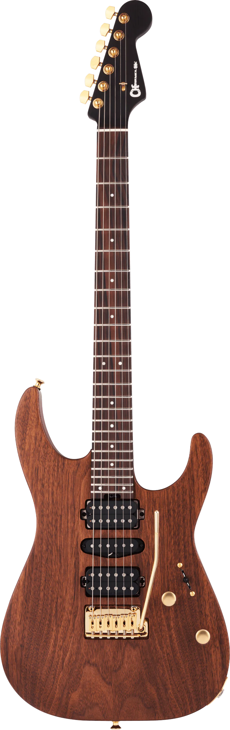 Charvel MJ DK24 HSH 2PT E Mahogany with Figured Walnut Natural Electric Guitar - Image 2