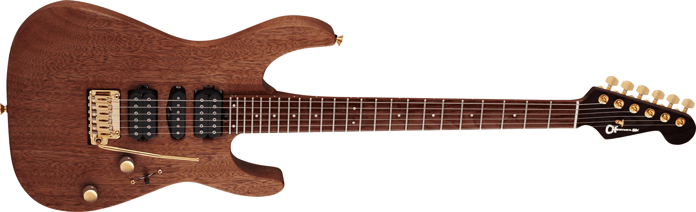 Charvel MJ DK24 HSH 2PT E Mahogany with Figured Walnut Natural Electric Guitar - Image 3