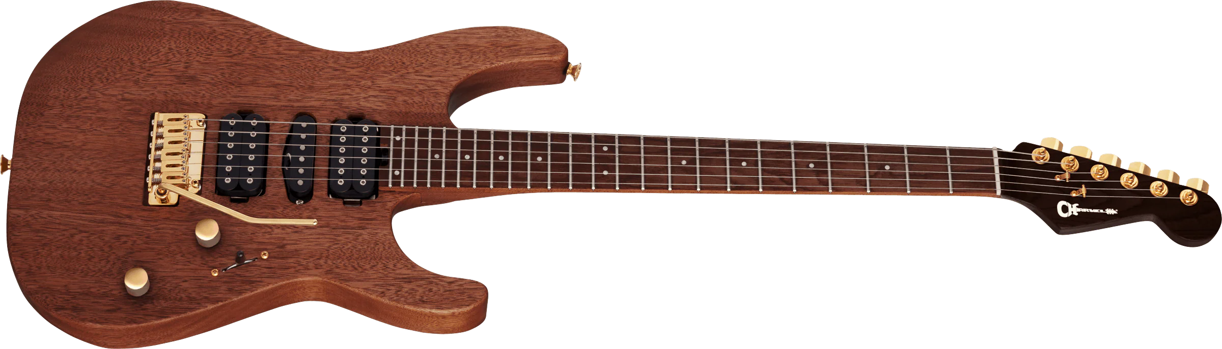 Charvel MJ DK24 HSH 2PT E Mahogany with Figured Walnut Natural Electric Guitar - Image 4