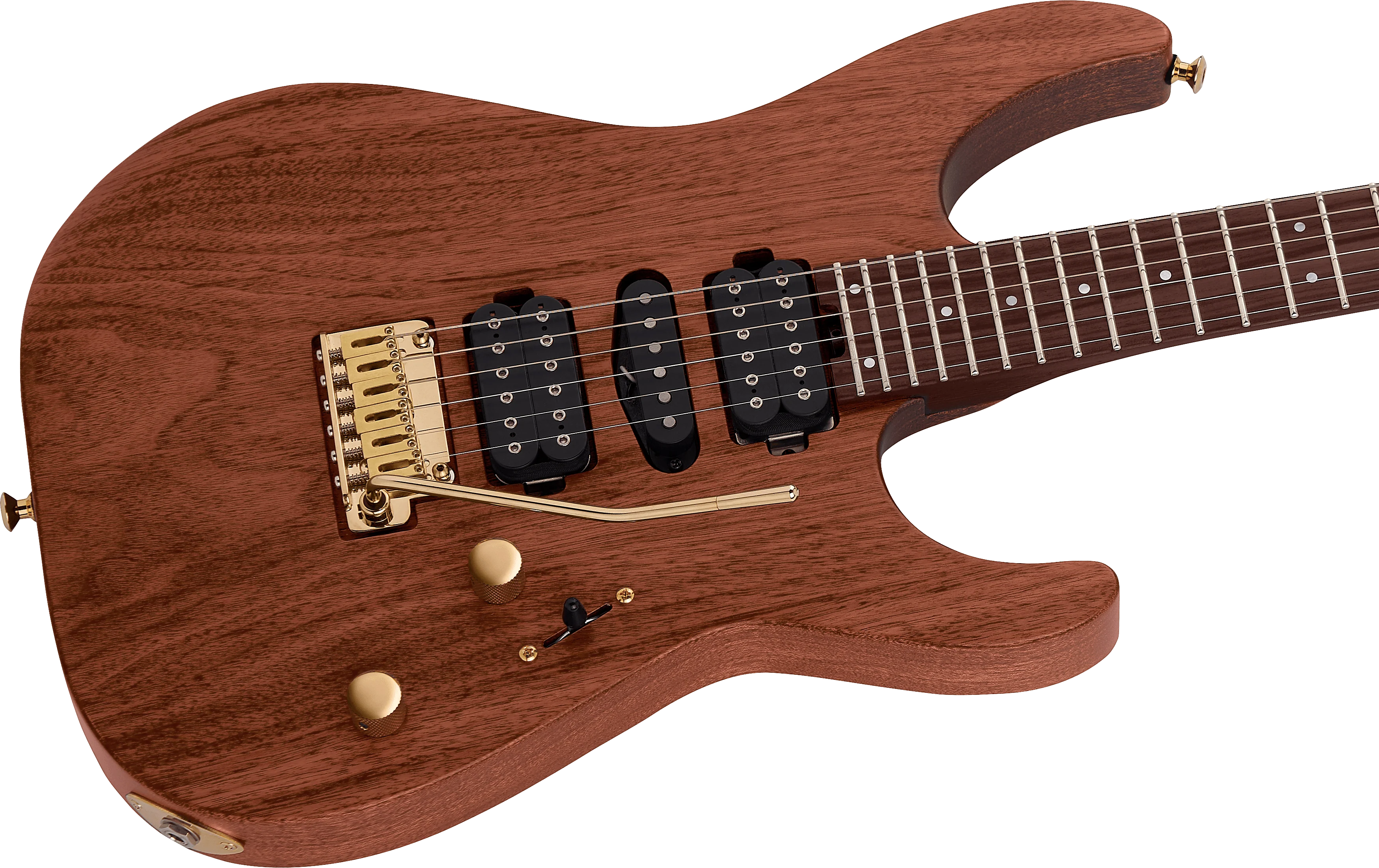 Charvel MJ DK24 HSH 2PT E Mahogany with Figured Walnut Natural Electric Guitar - Image 5