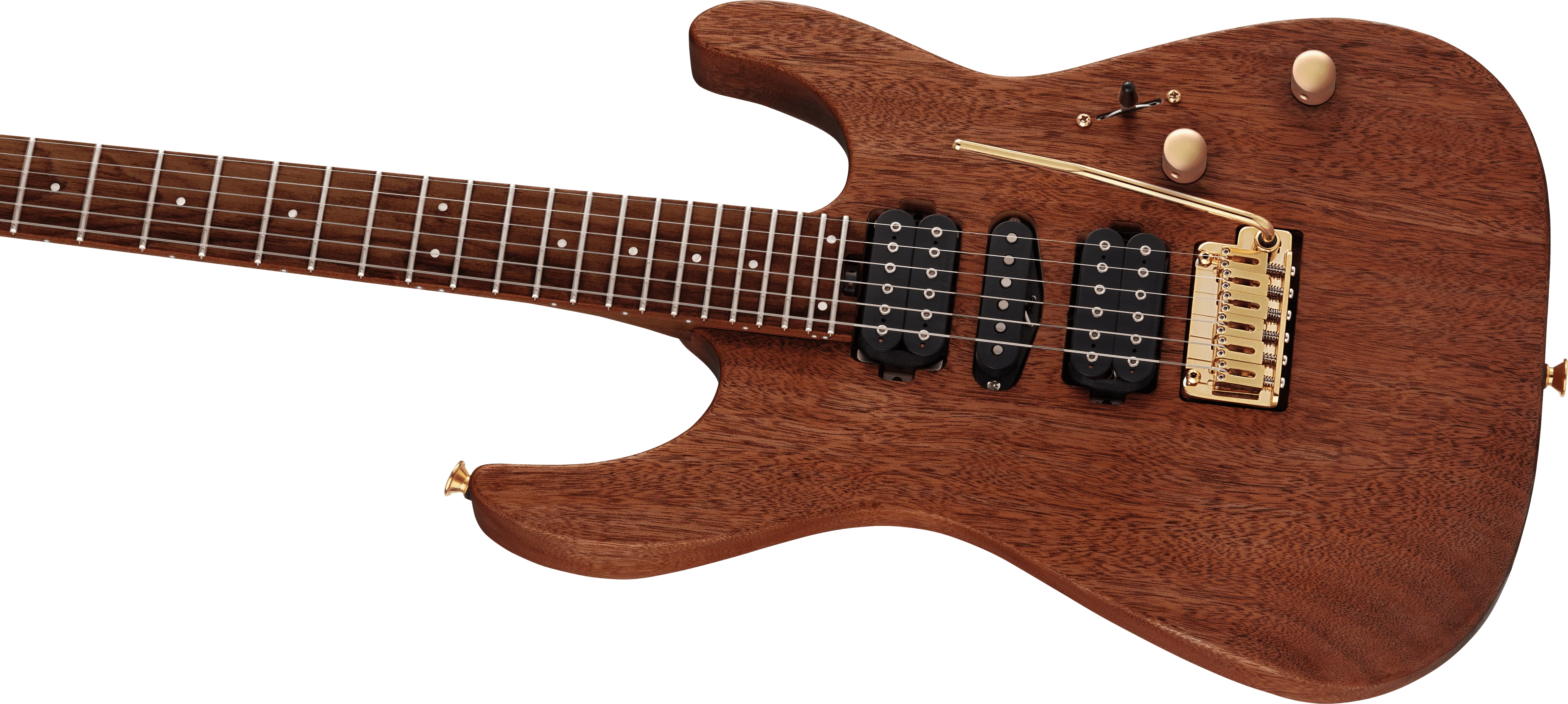 Charvel MJ DK24 HSH 2PT E Mahogany with Figured Walnut Natural Electric Guitar - Image 6