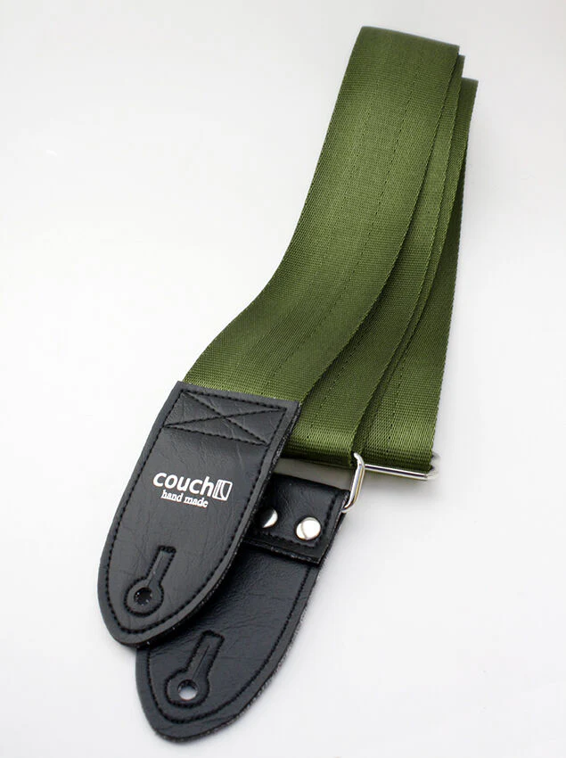 Couch Recycled Army Green Seatbelt Guitar Strap - SB011