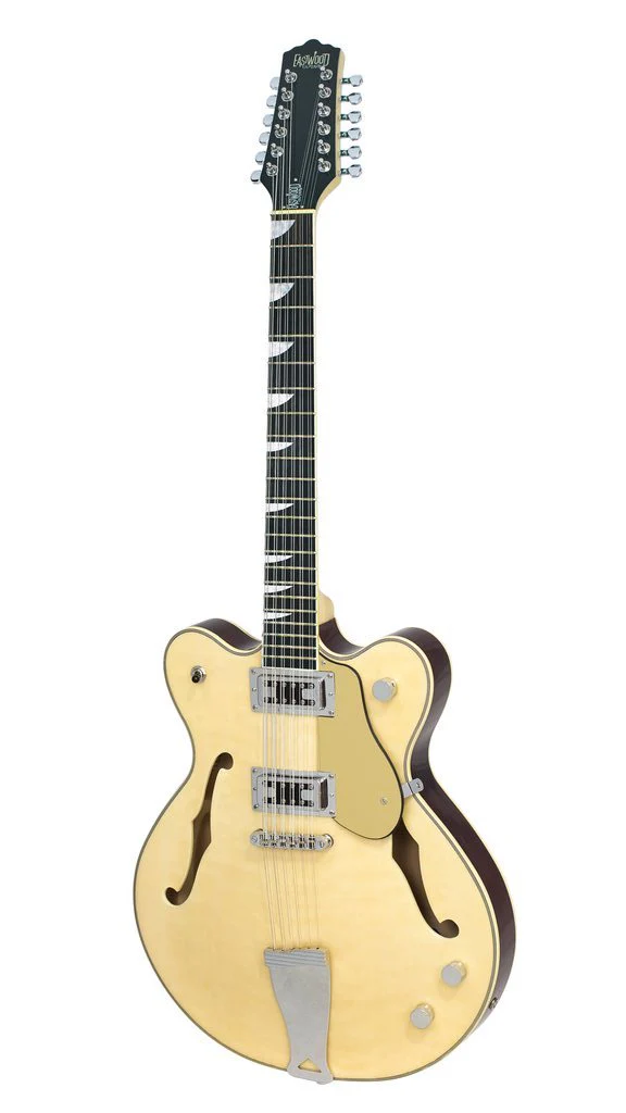 Eastwood Airline Classic 12 String Semi Hollow Guitar Natural - Image 2