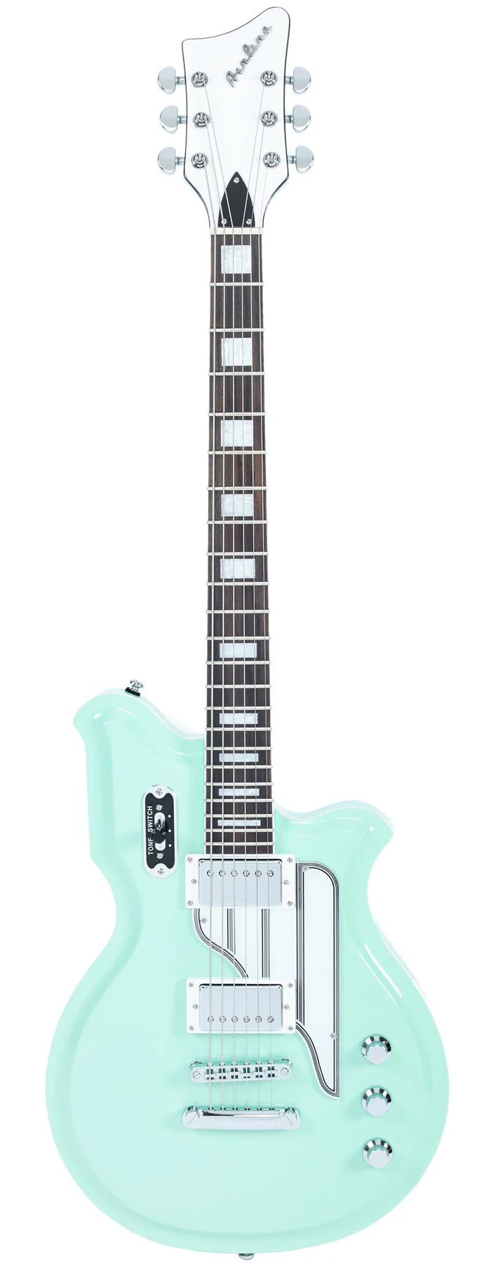 Eastwood Airline Baritone Map Guitar Sea Foam Green - Image 4