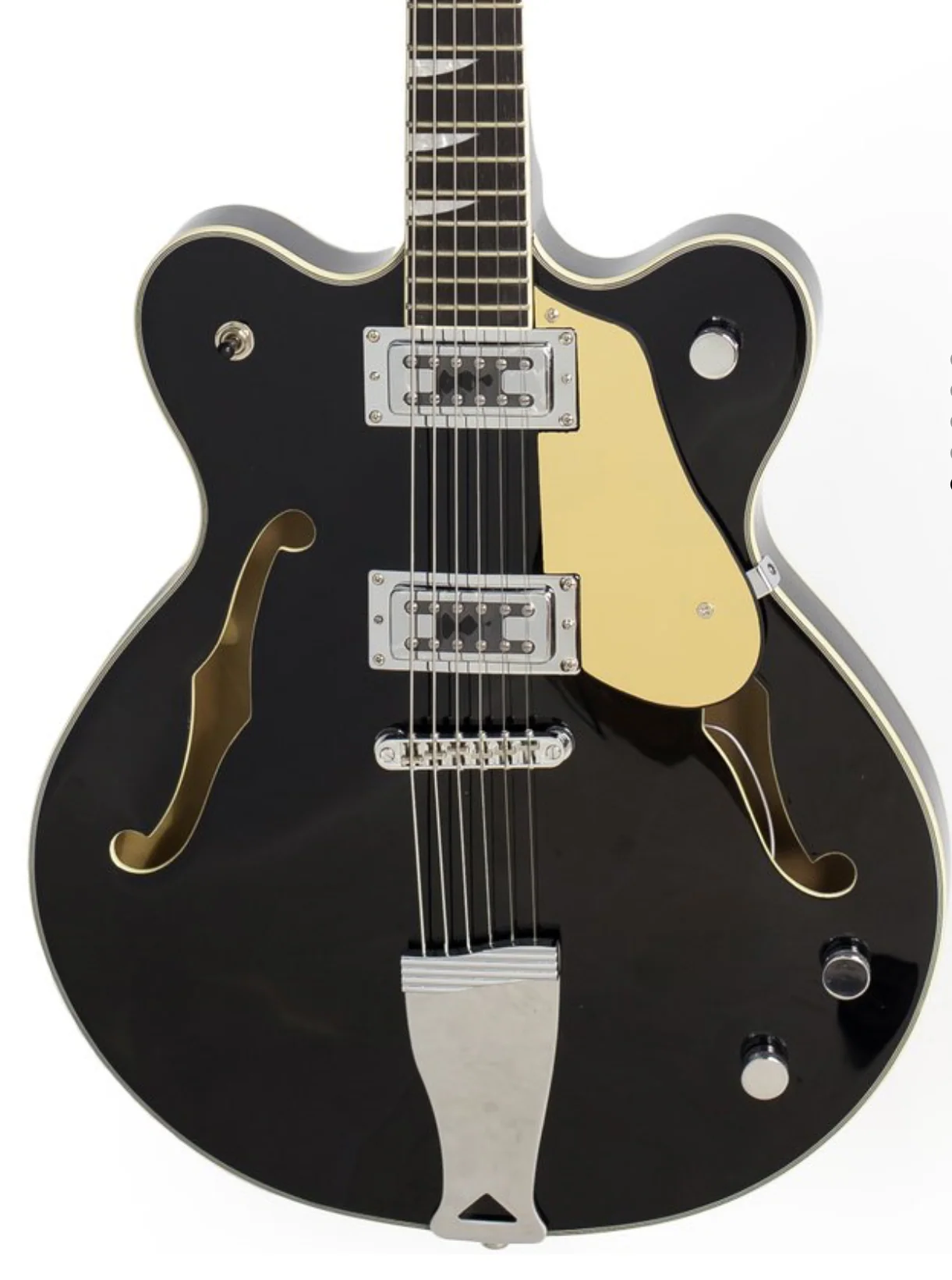 Eastwood Classic 6 Baritone 6 String Semi Hollow Guitar Black