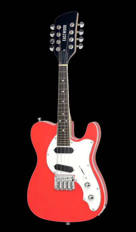 Eastwood Limited Edition 8 String Mandocaster Electric Mandolin Fiesta Red - Image 2