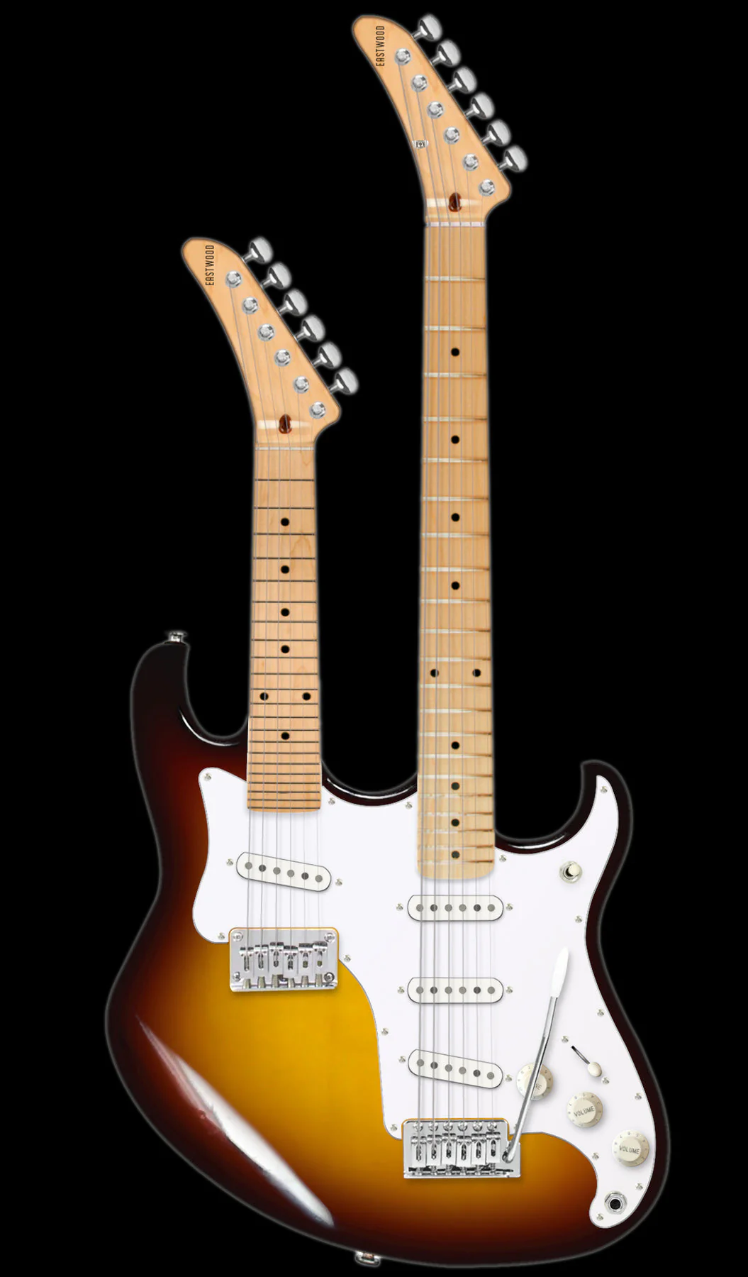 Eastwood Robin Octave Doubleneck Sunburst With Custom Gig Bag - Image 2