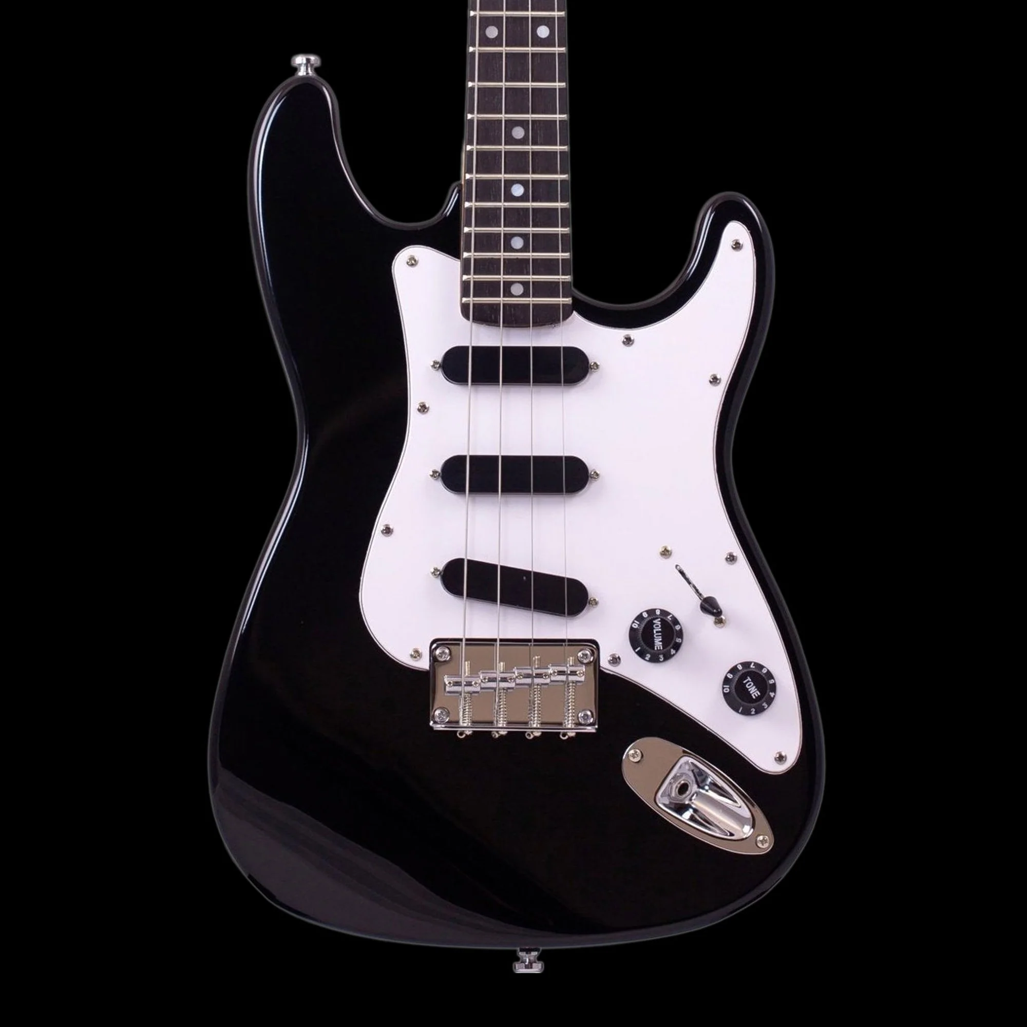 Eastwood S Style 4-String Tenor Guitar - Black With Gig Bag