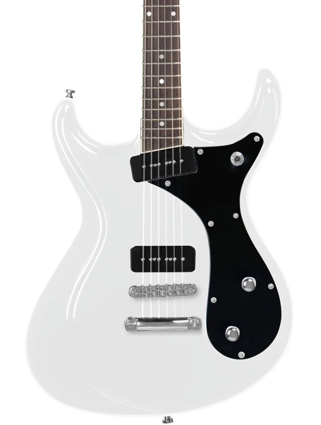 Eastwood Sidejack Baritone Electric Guitar - Limited Edition Ramones White - Image 2