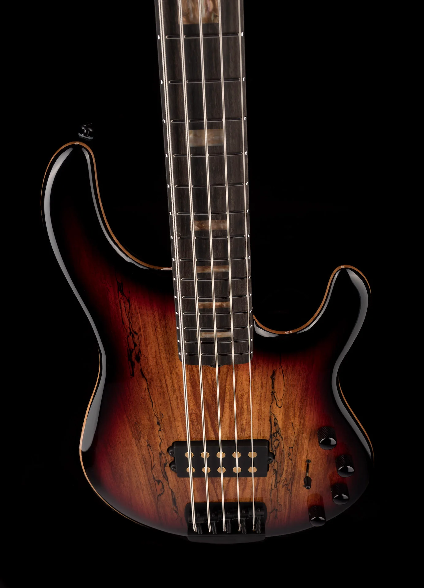 Ernie Ball Music Man 35th Anniversary StingRay 5 Spalted Sunburst - Image 4
