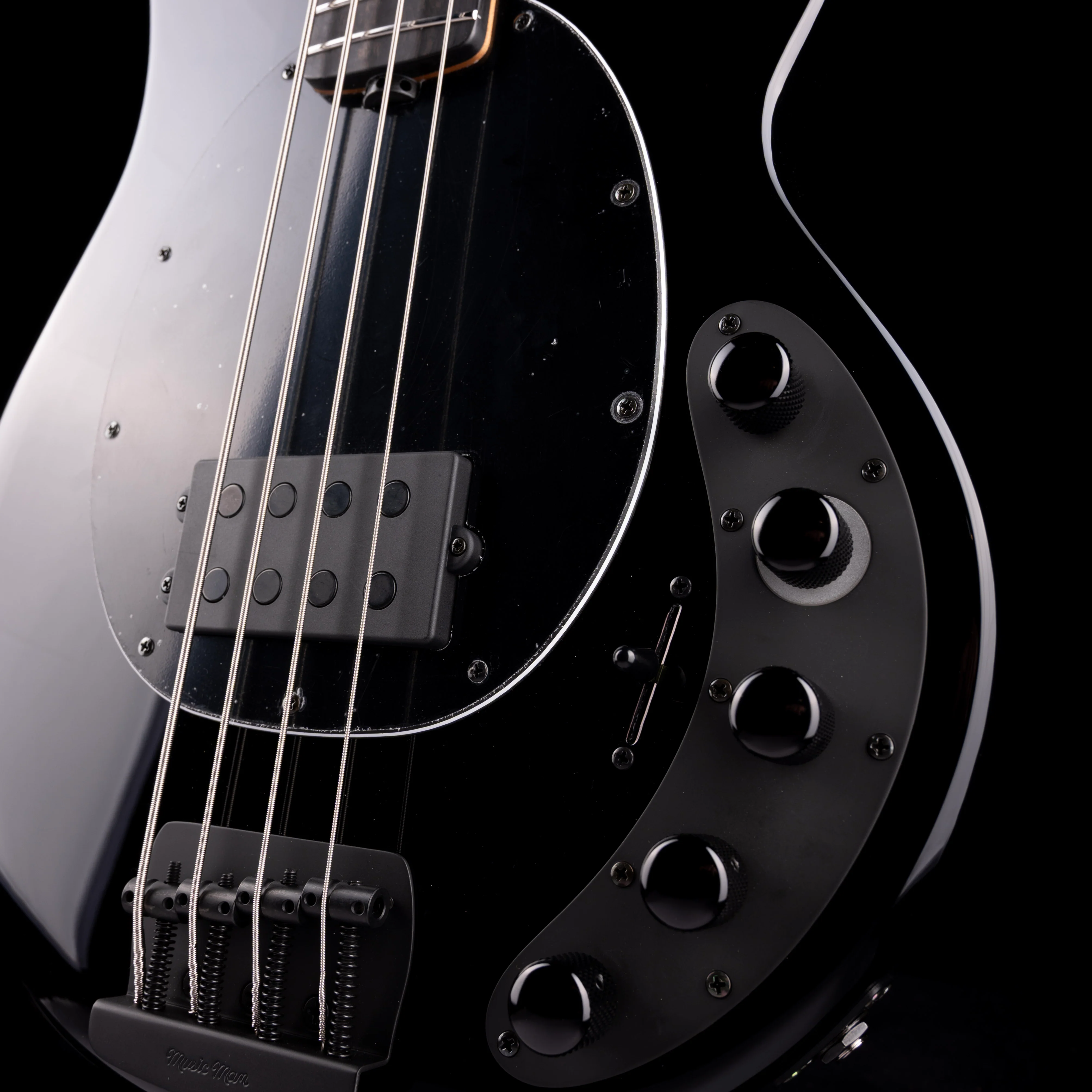 Ernie Ball Music Man DarkRay Bass Obsidian Black With Mono Case - Image 5