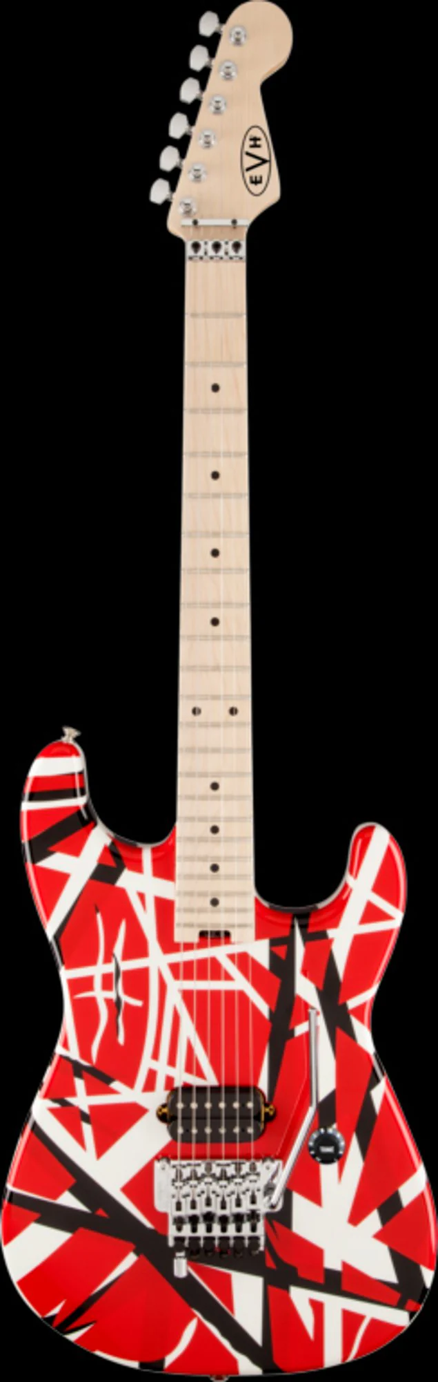 EVH Striped Series Red with Black and White Stripes Electric Guitar - Image 2