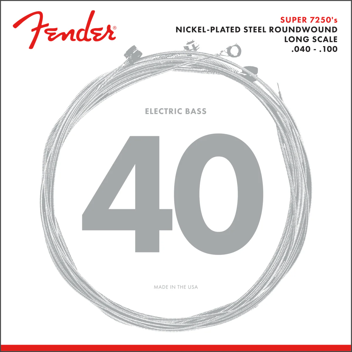 Fender 7250 Nickel Plated Steel Long Scale 7250L .040-.100 Electric Bass Strings - Image 2