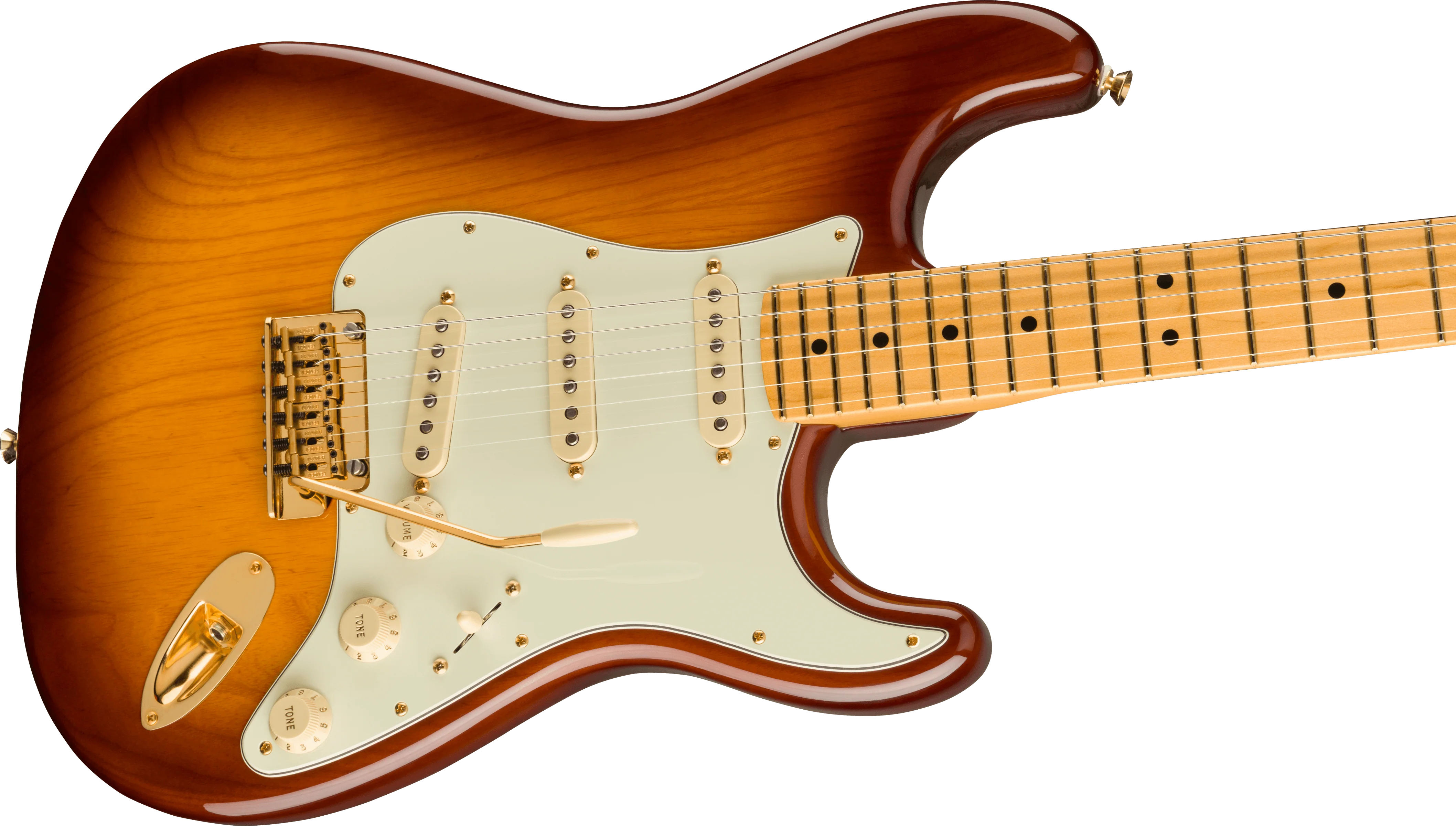 Fender 75th Anniversary Commemorative Stratocaster Maple Fingerboard 2-Color Bourbon Burst Electric Guitar - Image 4