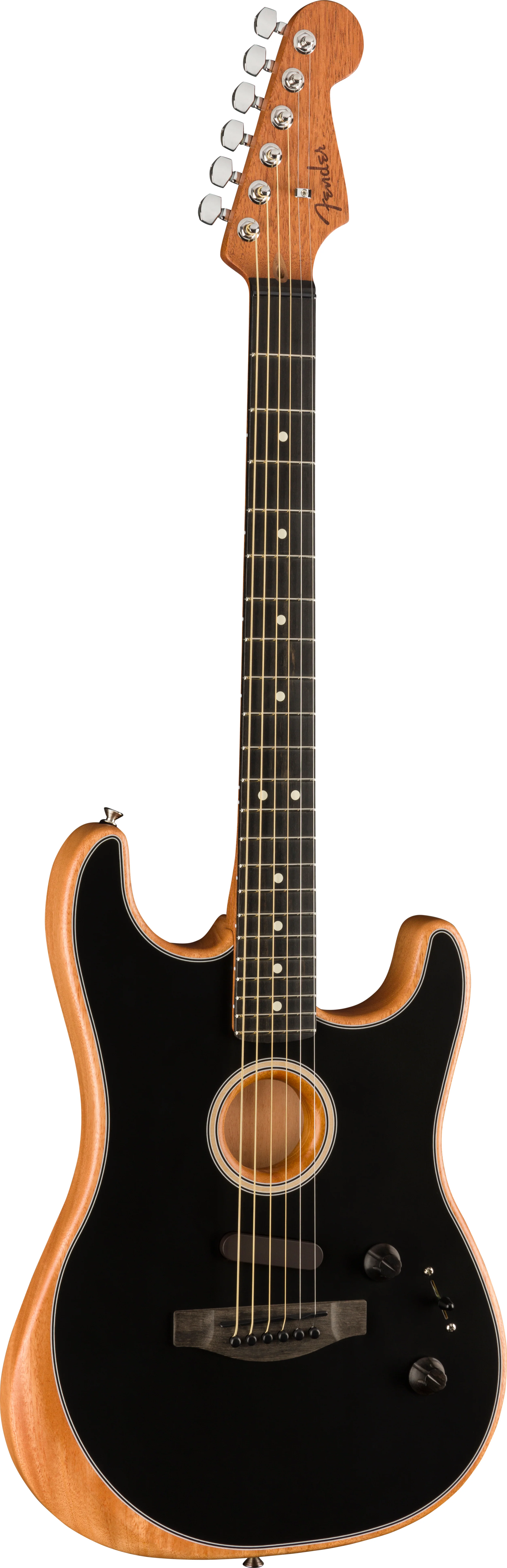 Fender American Acoustasonic Stratocaster Black With Gig Bag - Image 3