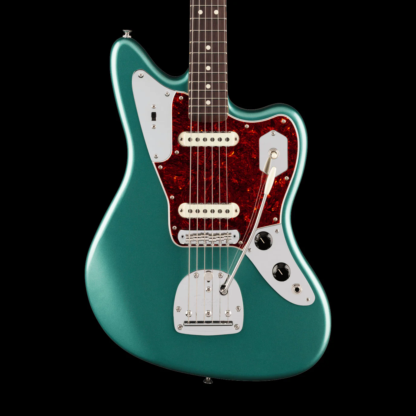 Fender American Professional Classic Jaguar Faded Sherwood Green Metallic With Gig Bag