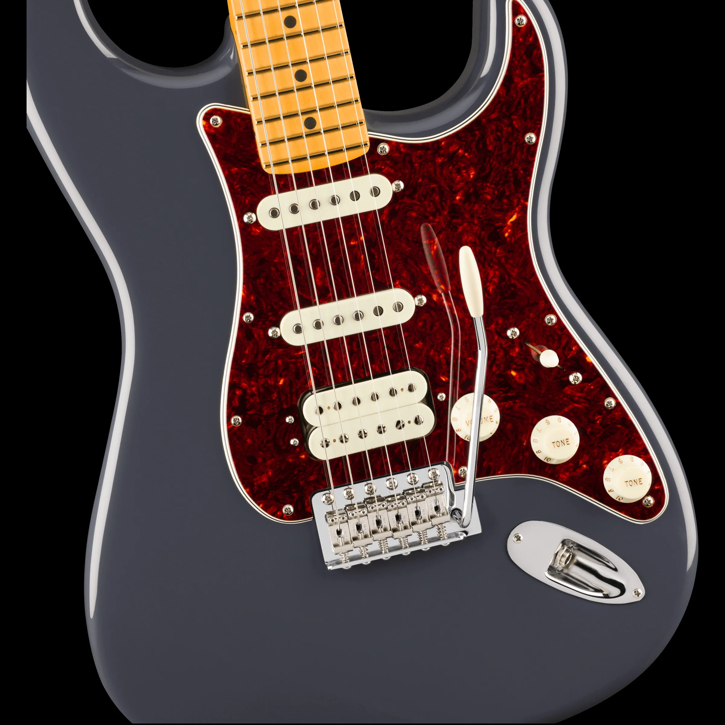 Fender American Professional Classic Stratocaster HSS Maple Fingerboard Faded Black With Gig Bag - Image 3