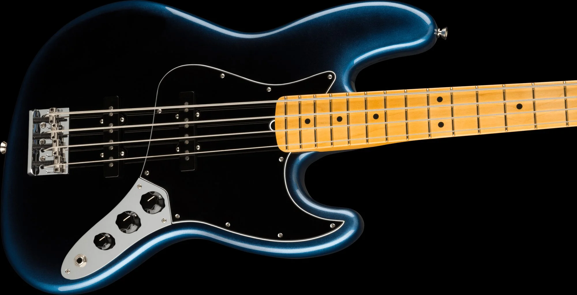 Fender American Professional II Jazz Bass Maple Fingerboard Dark Night With Case - Image 4