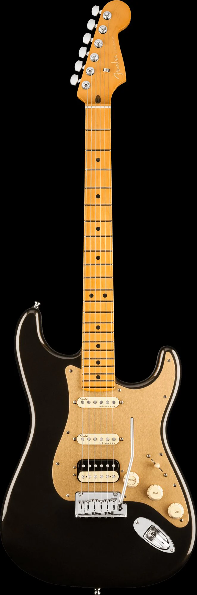 Fender American Ultra Stratocaster HSS Maple Fingerboard Texas Tea With Case - Image 2