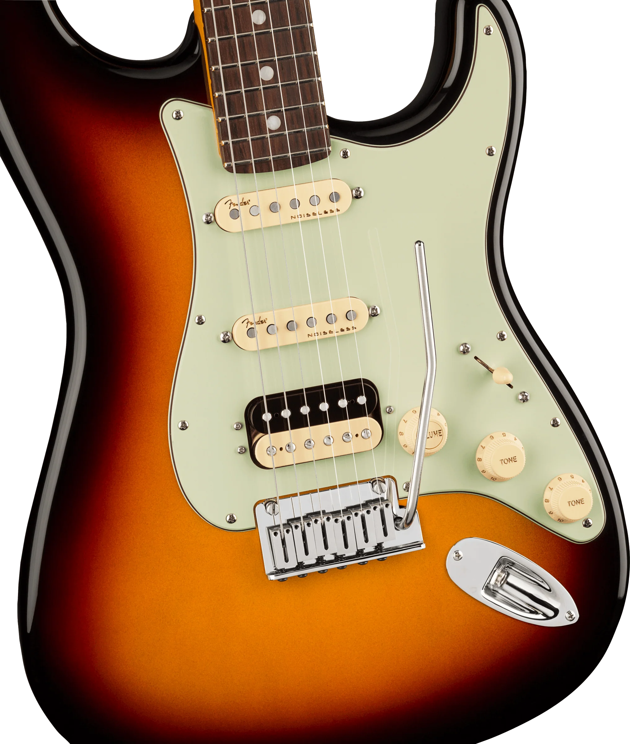 Fender American Ultra Stratocaster HSS Rosewood Fingerboard Ultraburst Electric Guitar With Case - Image 3