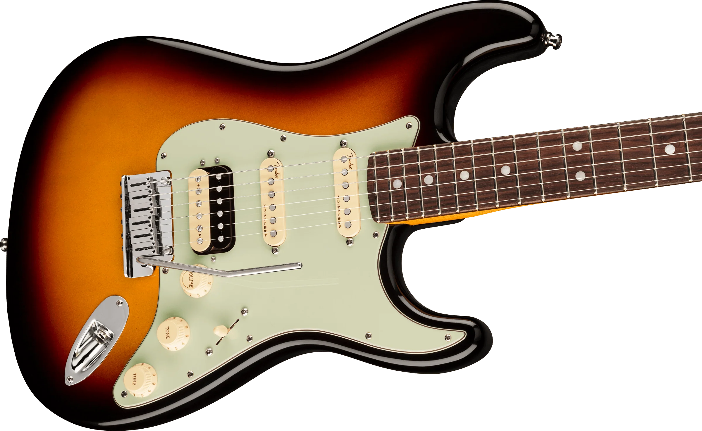 Fender American Ultra Stratocaster HSS Rosewood Fingerboard Ultraburst Electric Guitar With Case - Image 4
