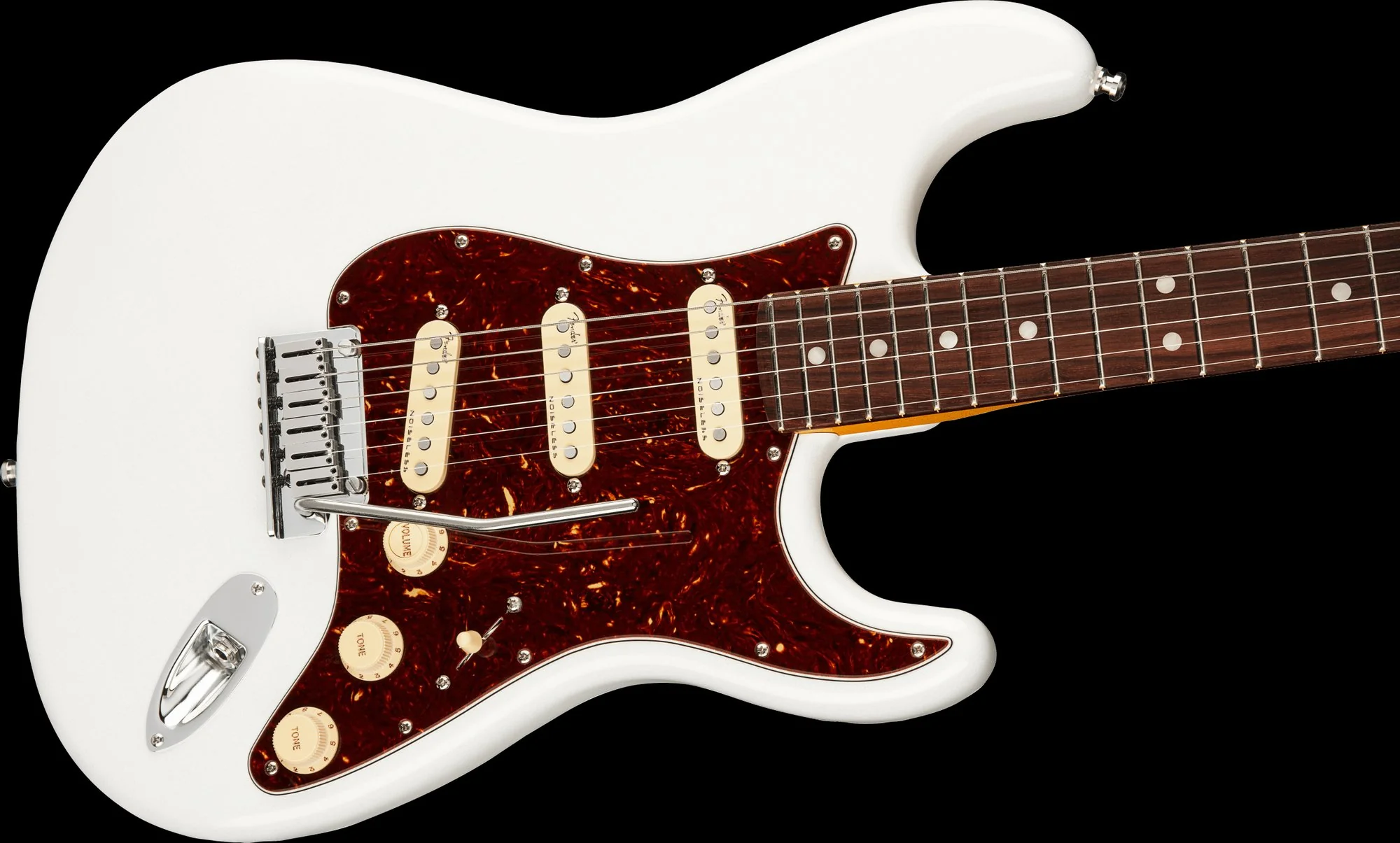 Fender American Ultra Stratocaster Rosewood Fingerboard Arctic Pearl With Case - Image 4