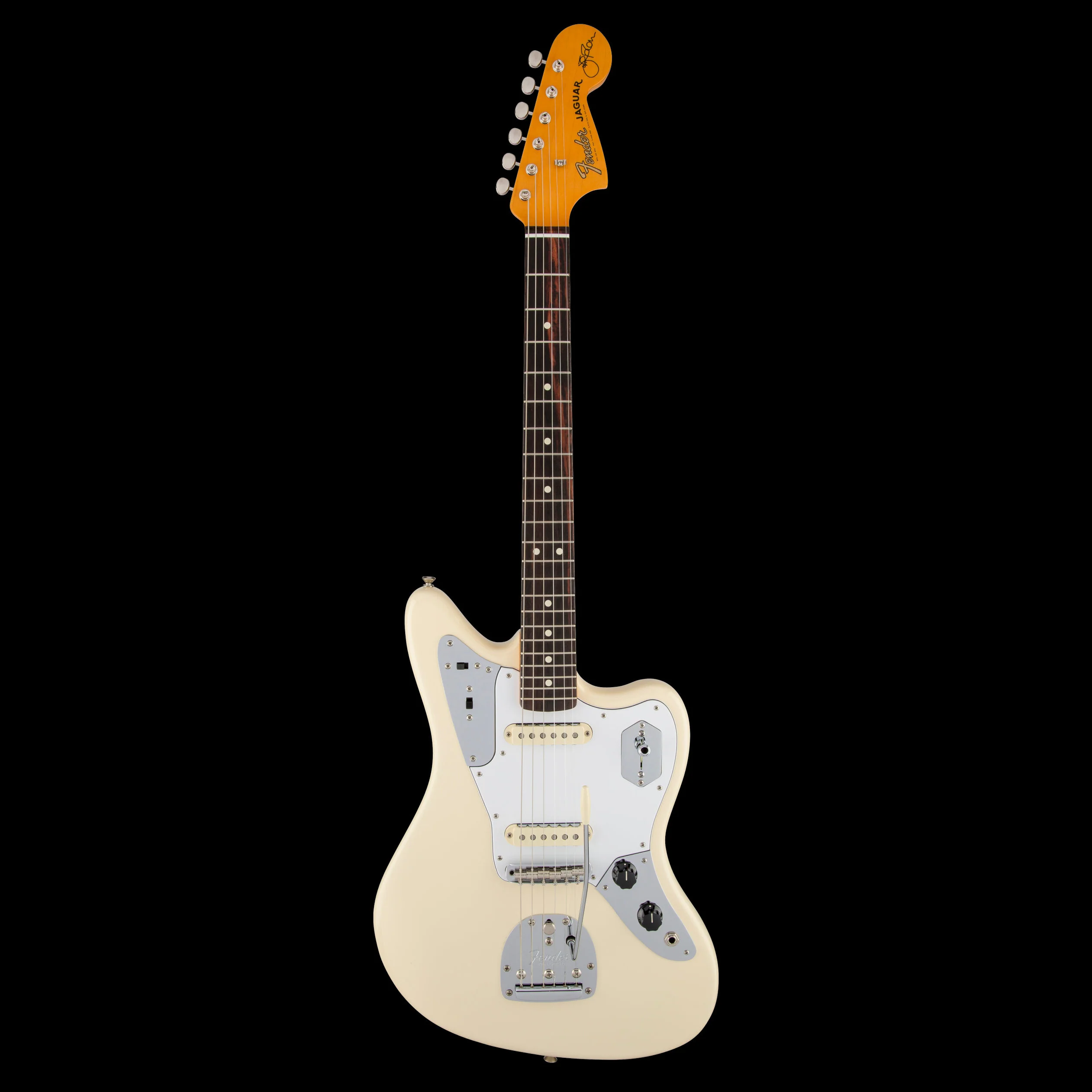Fender Artist Series Johnny Marr Jaguar Olympic White Rosewood Fingerboard With Case - Image 2