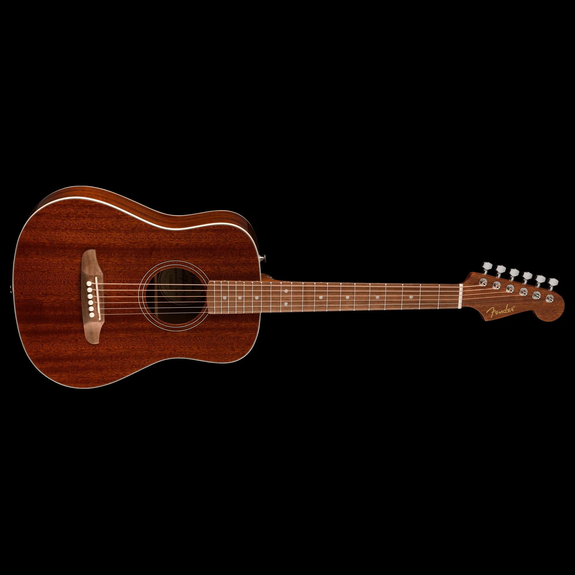 Fender California Standard Redondo Natural Sapele Mini Acoustic Guitar With Bag - Image 5
