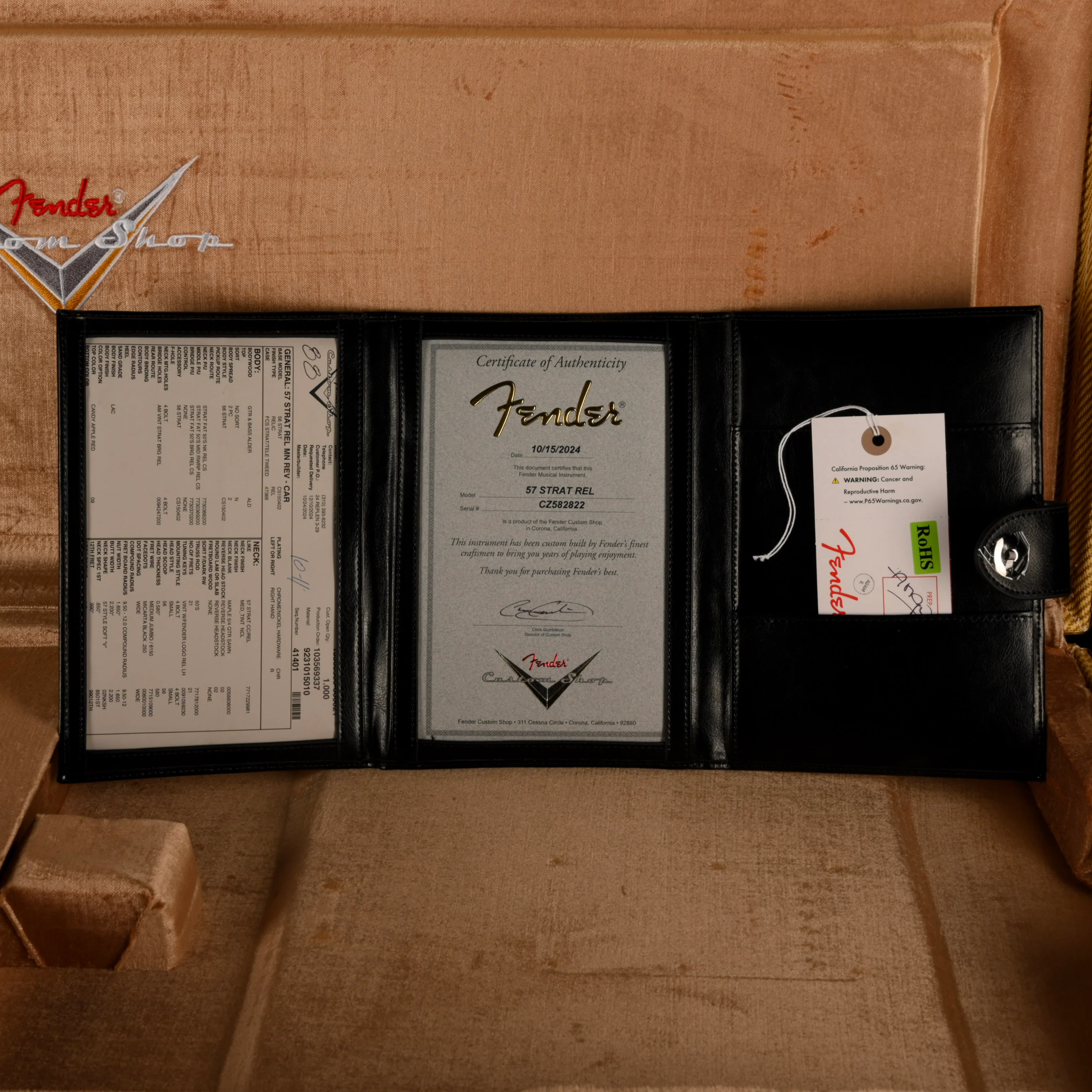 Fender Custom Shop 1957 Stratocaster Reverse Headstock Relic Candy Apple Red - Image 15