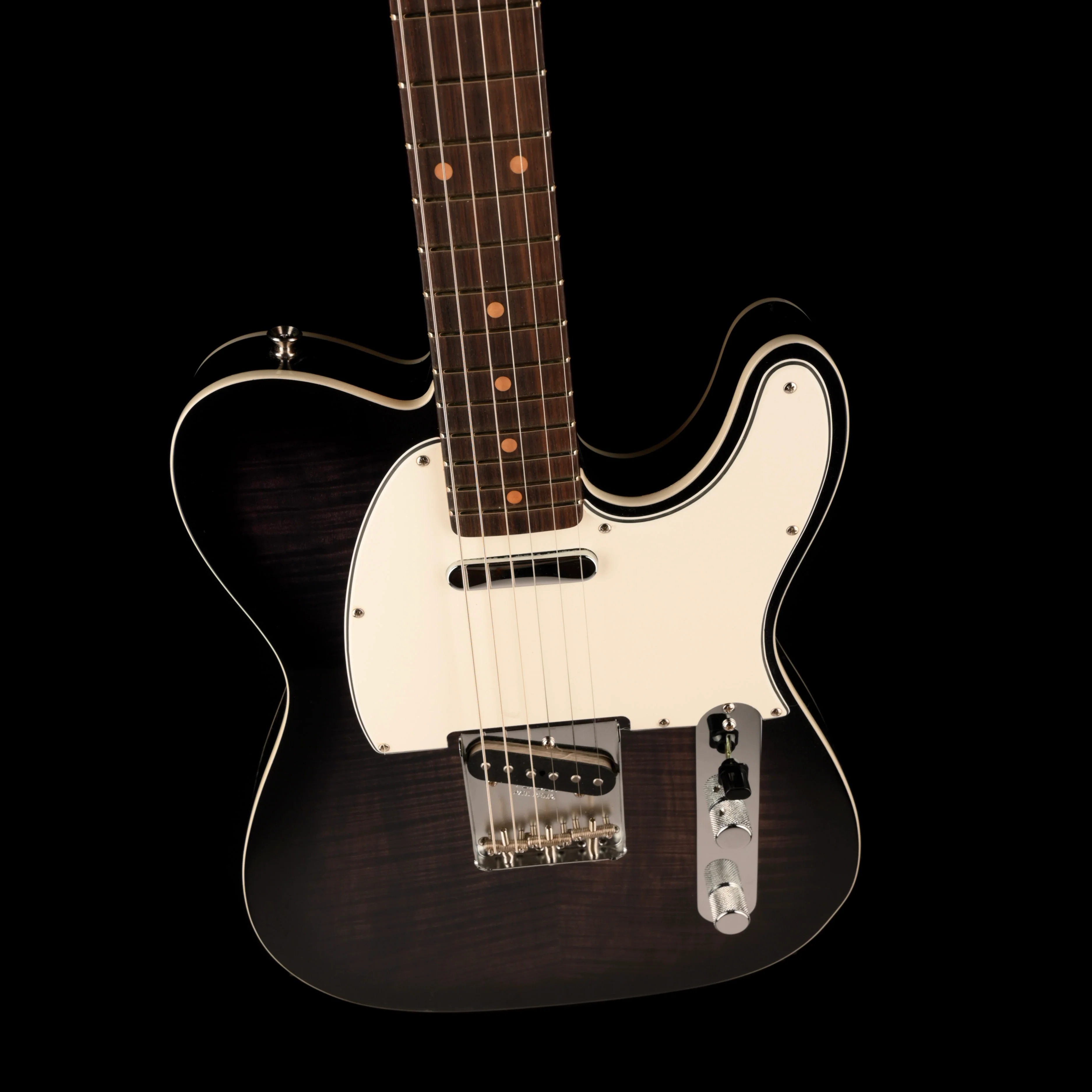Fender Custom Shop 1960 Telecaster Custom Flametop NOS Ebony Transparent With Case - Image 3