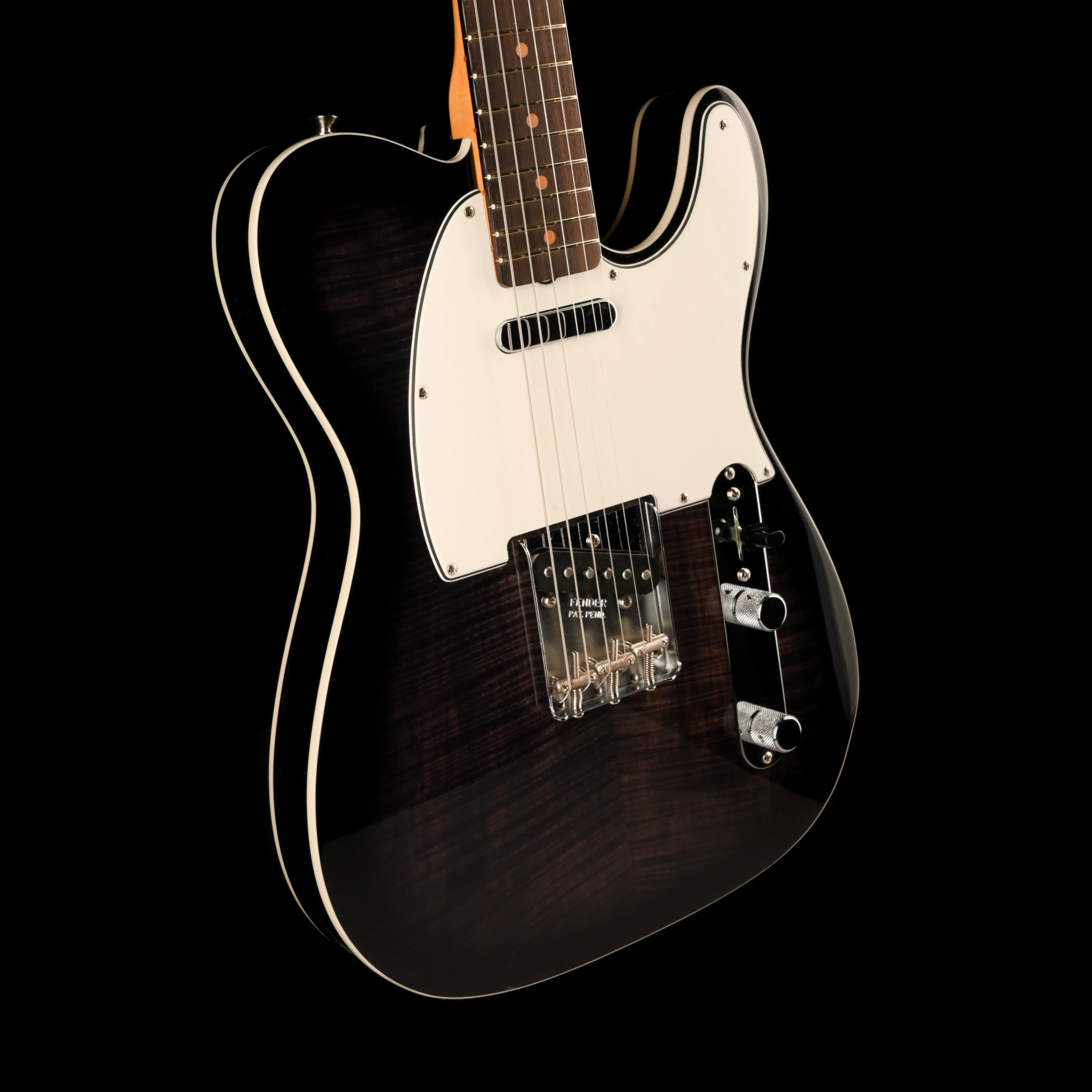 Fender Custom Shop 1960 Telecaster Custom Flametop NOS Ebony Transparent With Case - Image 6