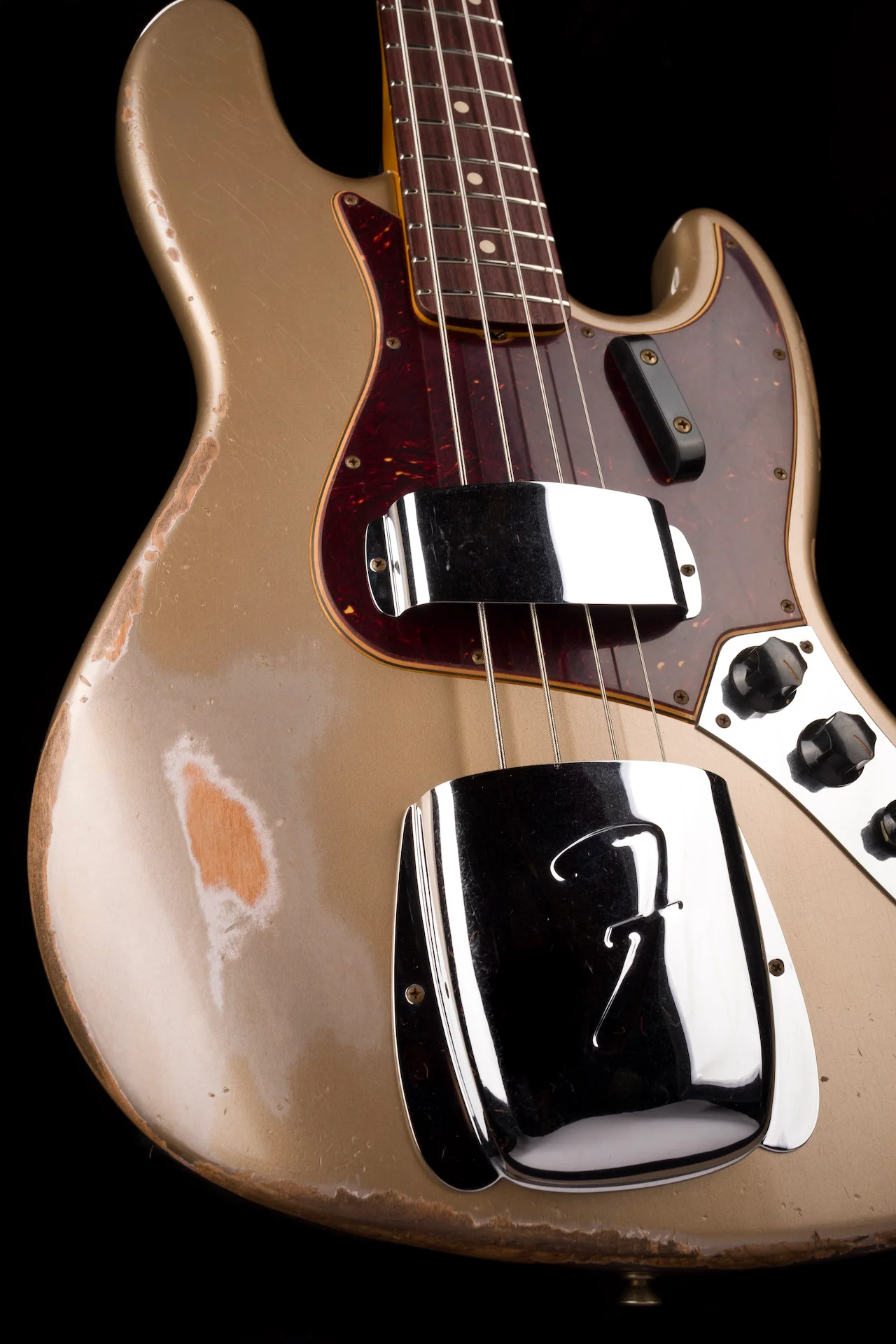 Fender Custom Shop 1961 Jazz Bass Heavy Relic Aged Shoreline Gold - Image 8