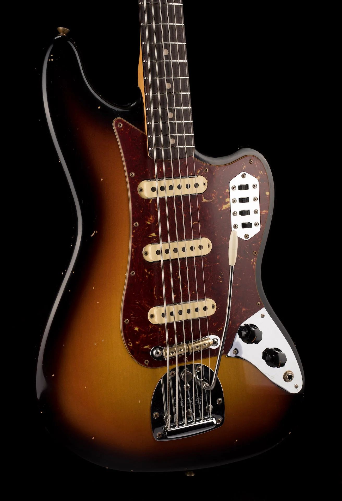 Fender Custom Shop 60's Bass VI Journeyman Relic Wide Fade 3-Tone Sunburst With Case - Image 10