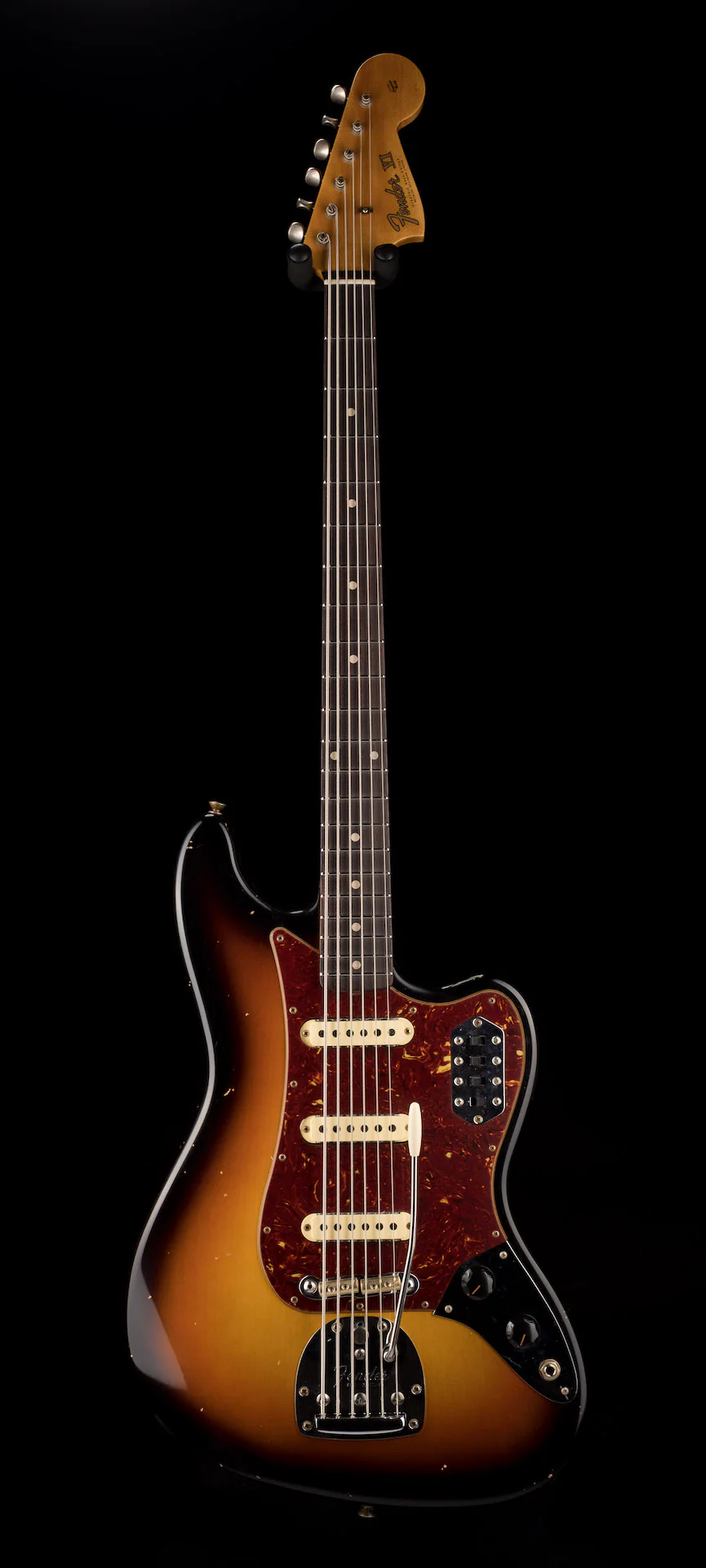 Fender Custom Shop 60's Bass VI Journeyman Relic Wide Fade 3-Tone Sunburst With Case - Image 2