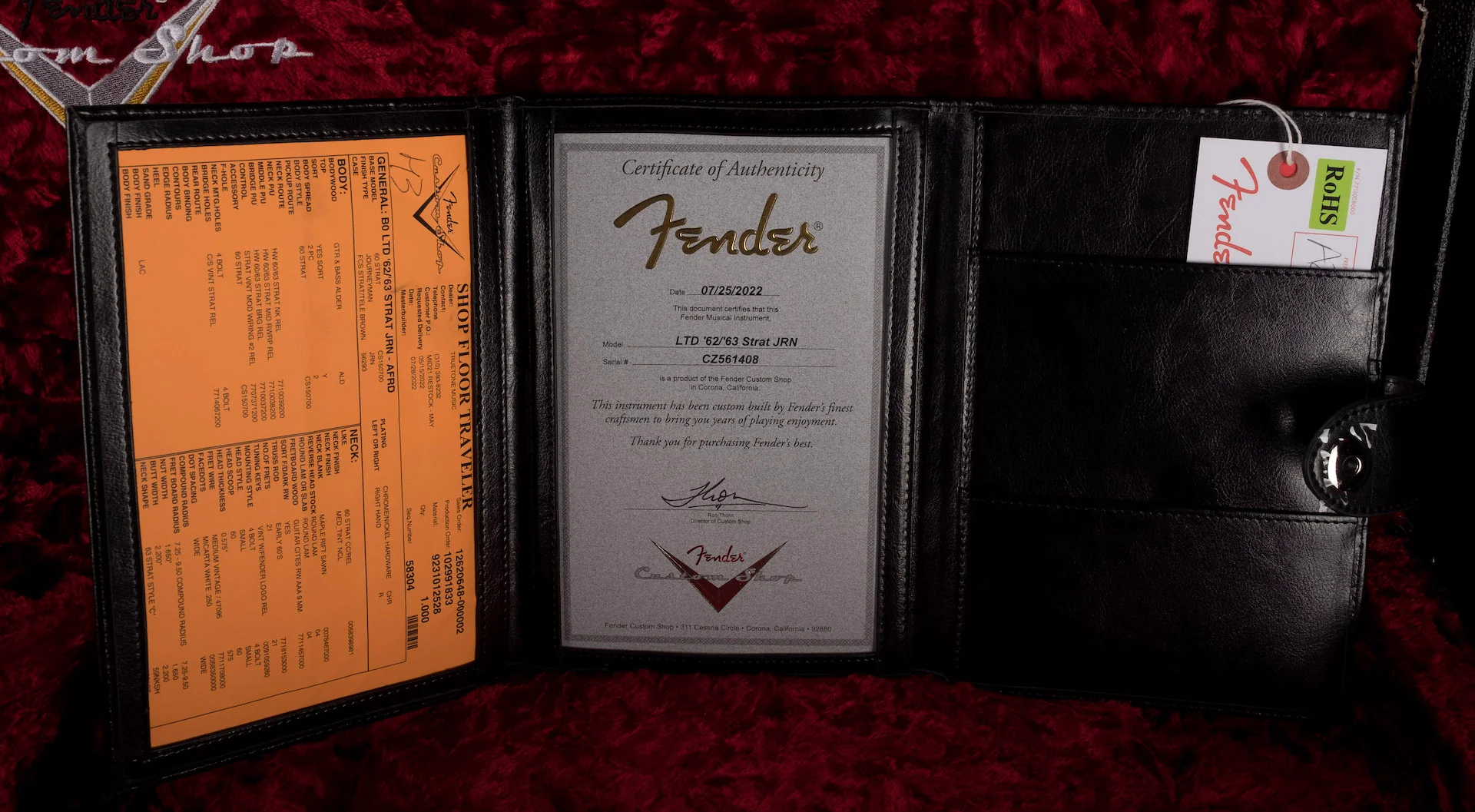 Fender Custom Shop Limited Edition '62/'63 Stratocaster Journeyman Relic Aged Fiesta Red - Image 20