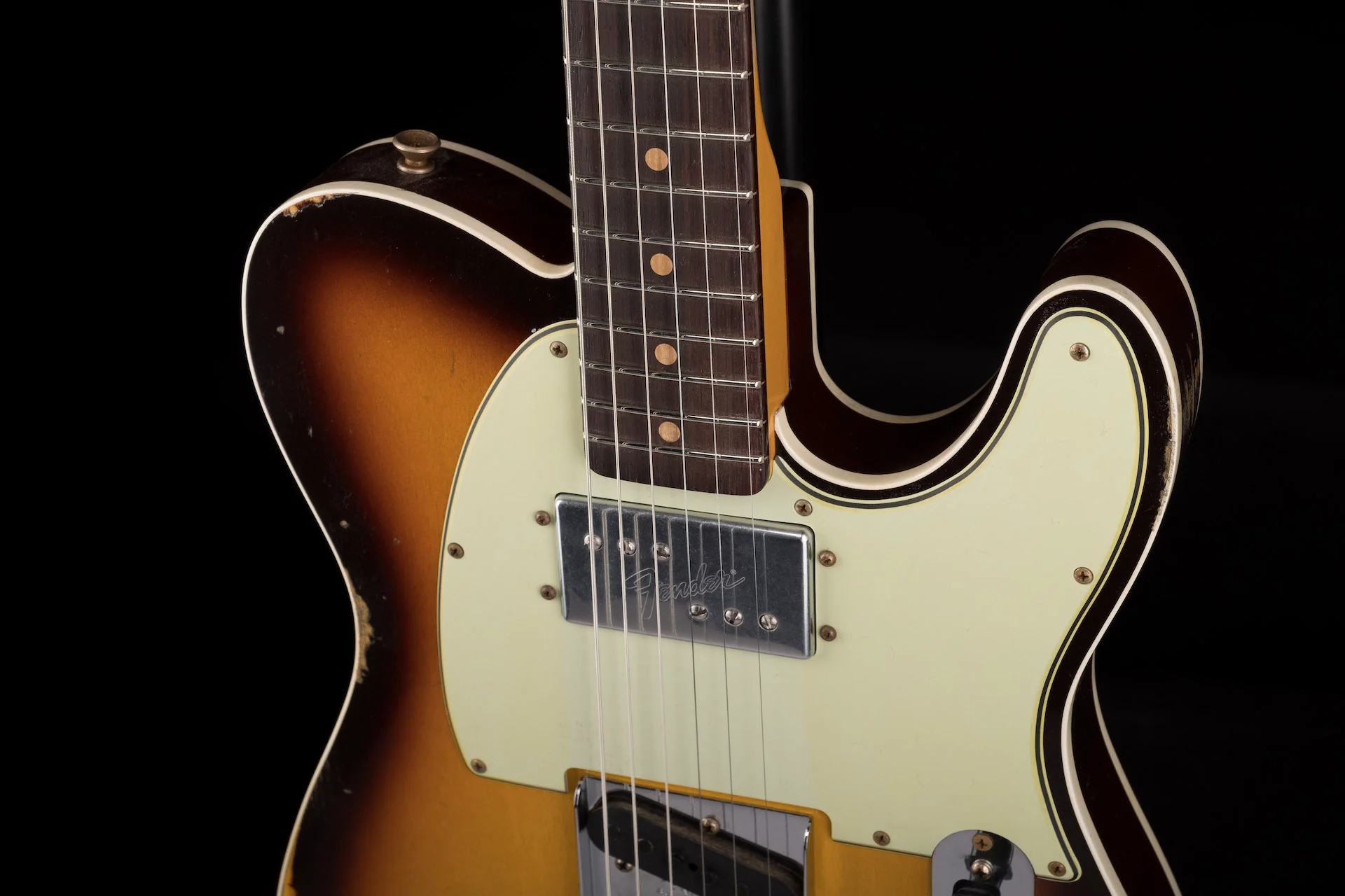 Fender Custom Shop Limited Edition CuNiFe Telecaster Custom Relic Faded Aged Chocolate 3-Tone Sunburst - Image 3