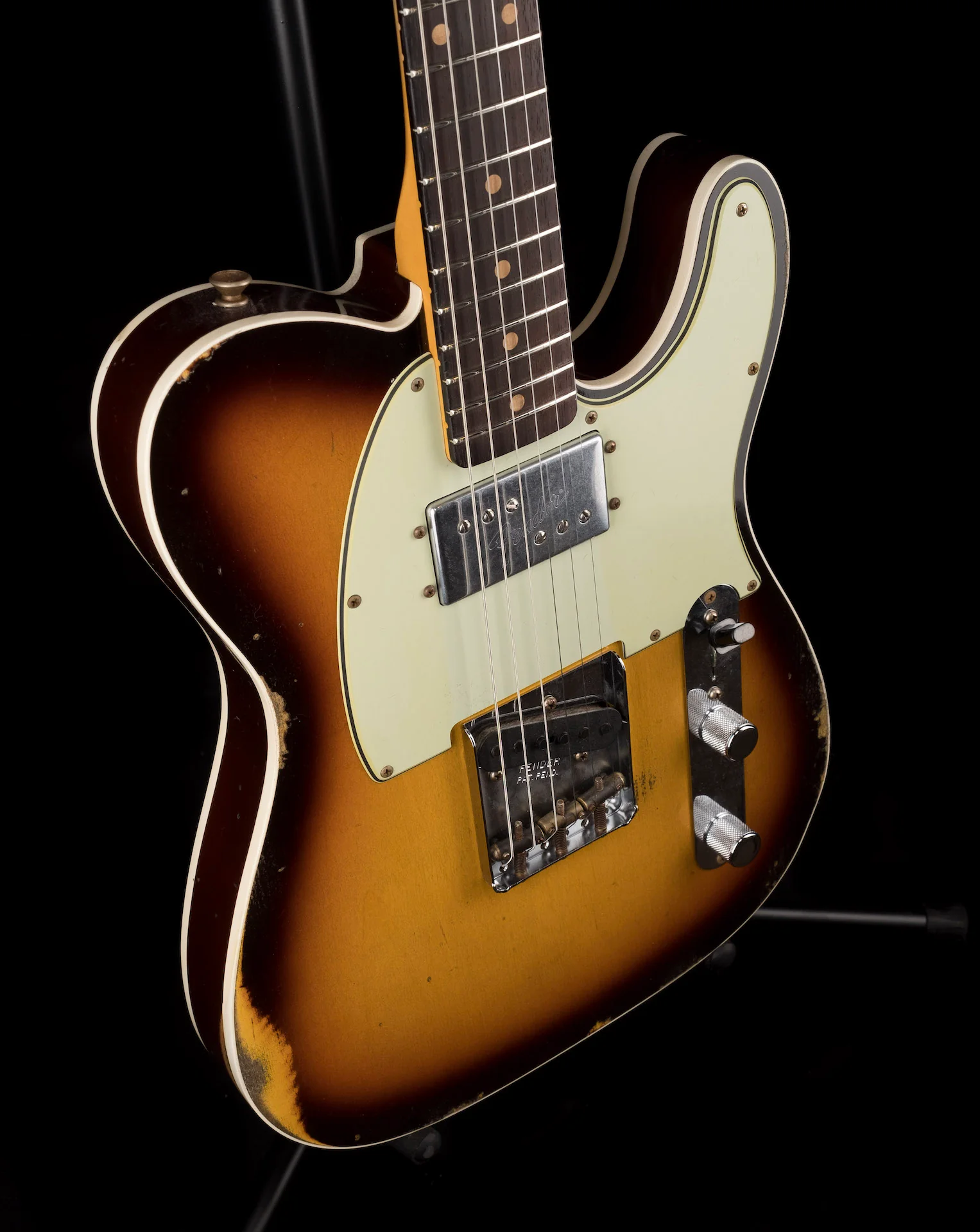 Fender Custom Shop Limited Edition CuNiFe Telecaster Custom Relic Faded Aged Chocolate 3-Tone Sunburst - Image 8