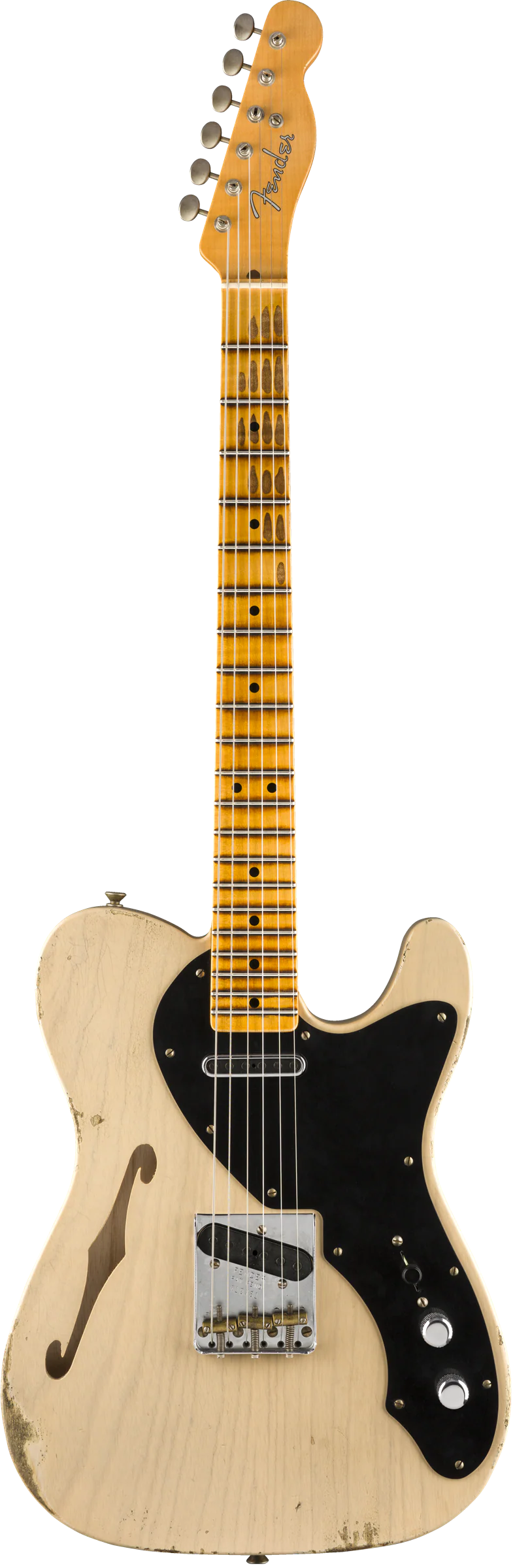Fender Custom Shop Limited Edition Loaded Thinline Nocaster Relic Aged Dirty White Blonde With Case - Image 2