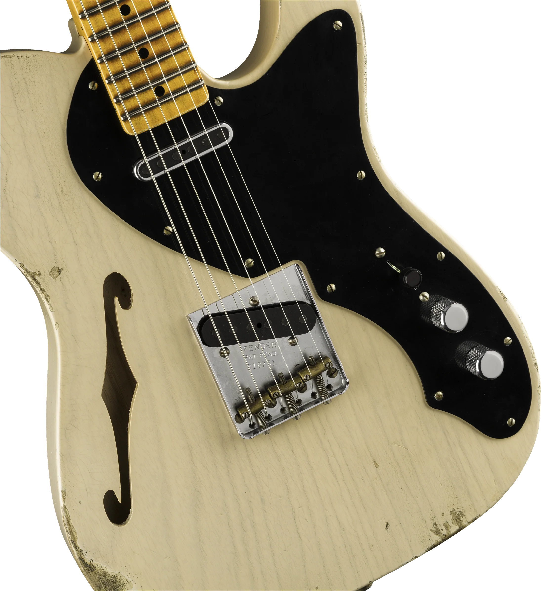 Fender Custom Shop Limited Edition Loaded Thinline Nocaster Relic Aged Dirty White Blonde With Case - Image 4