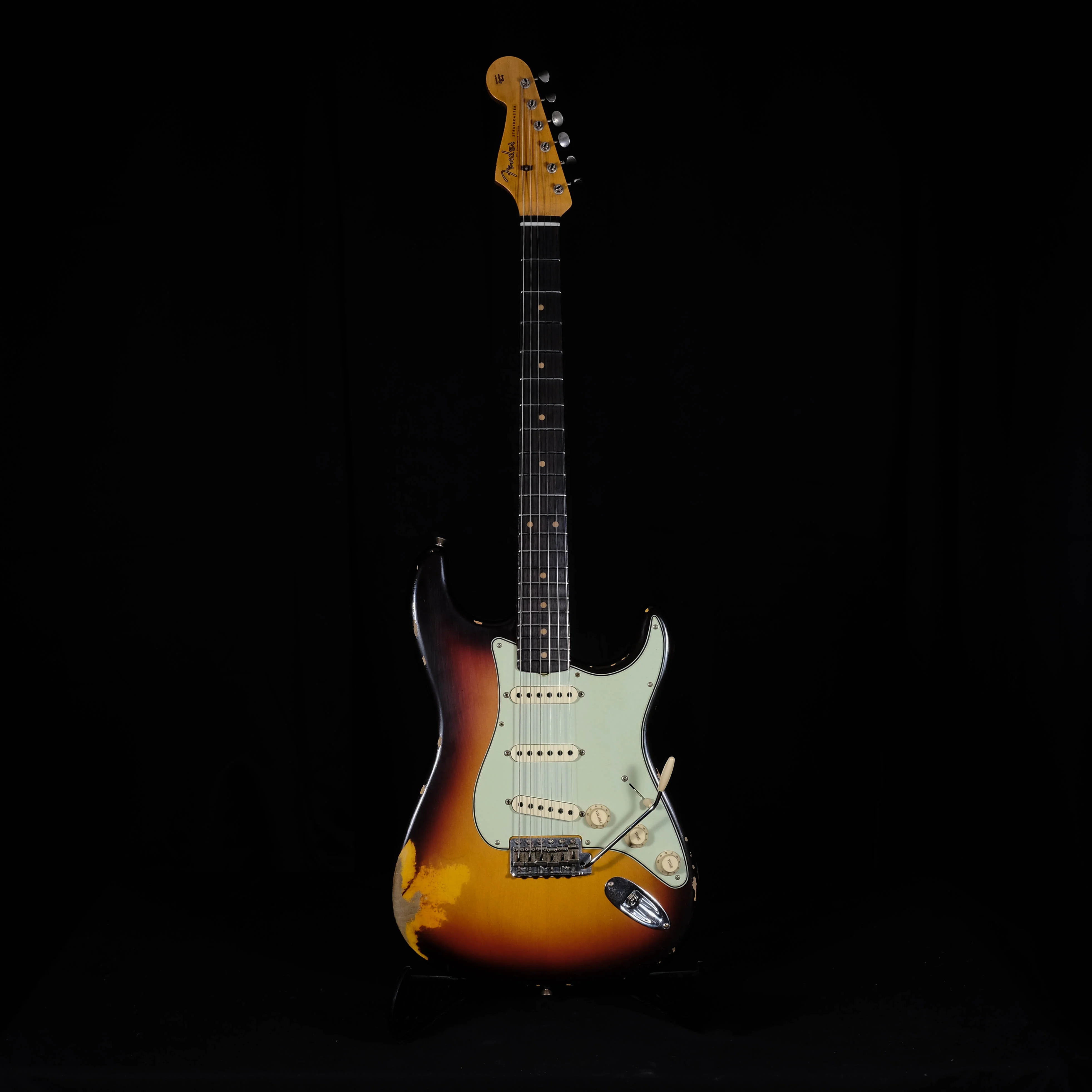 Fender Custom Shop Limited Edition Reverse Headstock '59 Stratocaster Relic Chocolate Sunburst With Case - Image 2