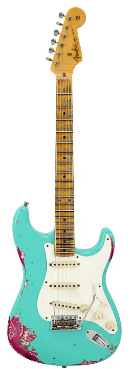Fender Custom Shop LTD 1957 Stratocaster Heavy Relic Seafoam Green Over Pink Paisley