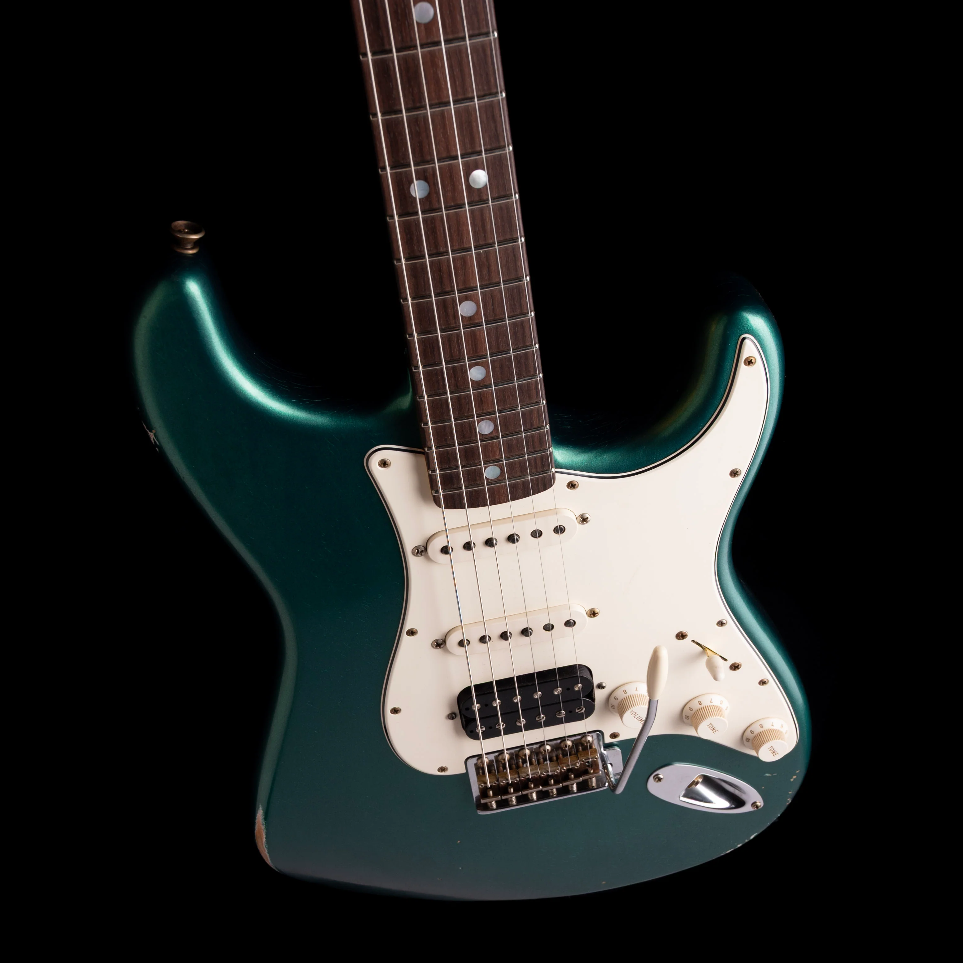 Fender Custom Shop Masterbuilt Andy Hicks 1967 Stratocaster HSS Journeyman Relic British Racing Green Guitar With Case - Image 3