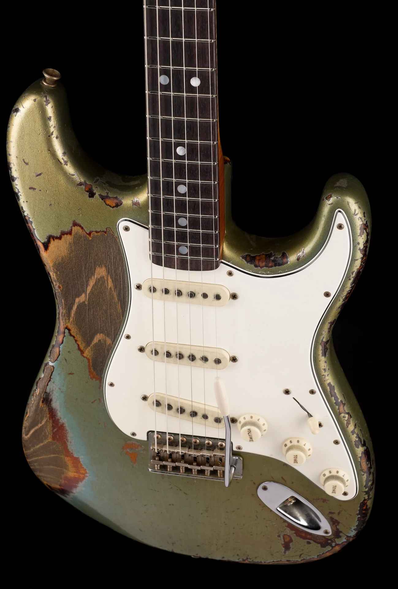 Fender Custom Shop Masterbuilt Dale Wilson 1965 Stratocaster Heavy Relic Firemist Silver Over Sunburst - Image 4