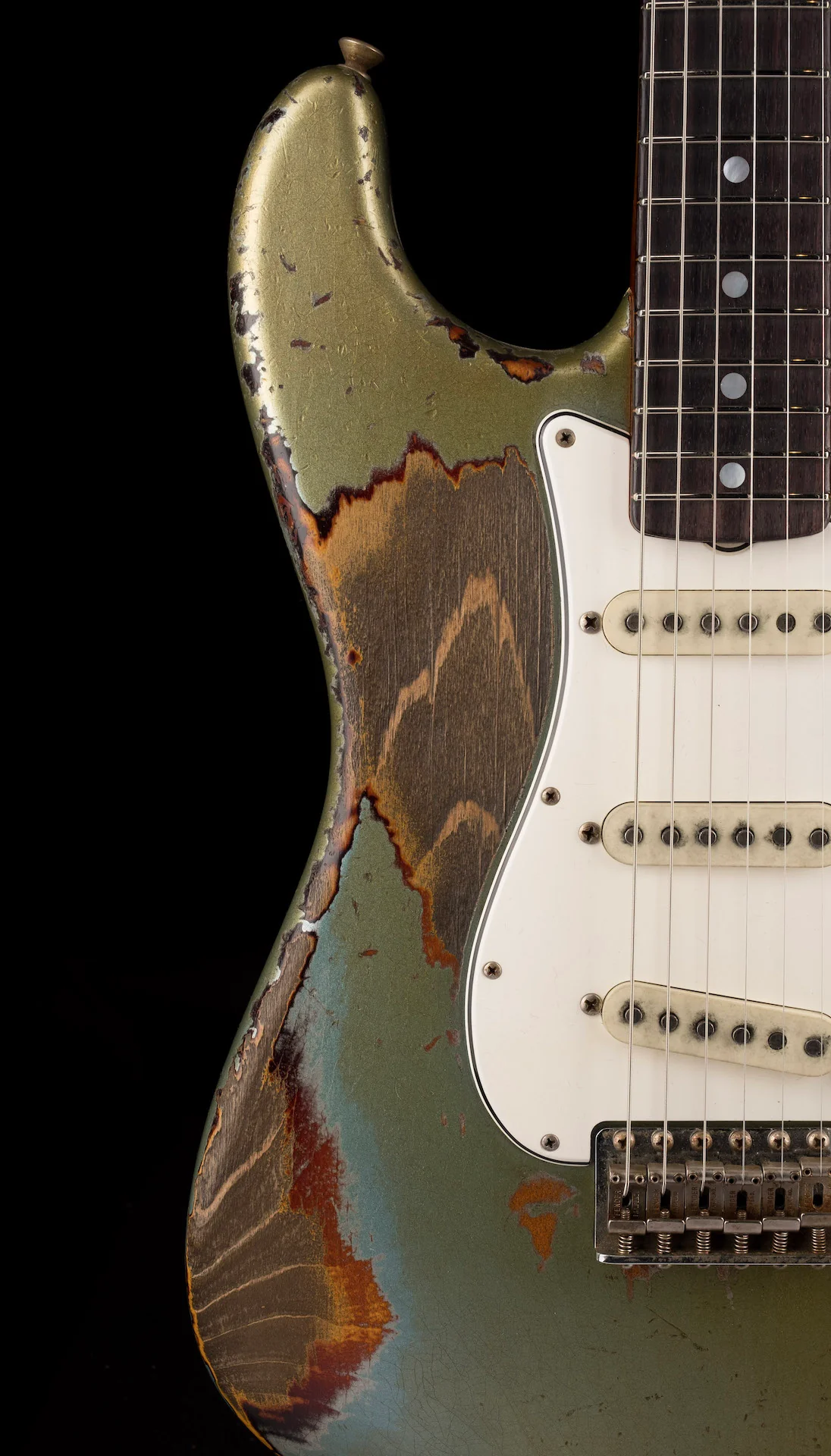 Fender Custom Shop Masterbuilt Dale Wilson 1965 Stratocaster Heavy Relic Firemist Silver Over Sunburst - Image 9