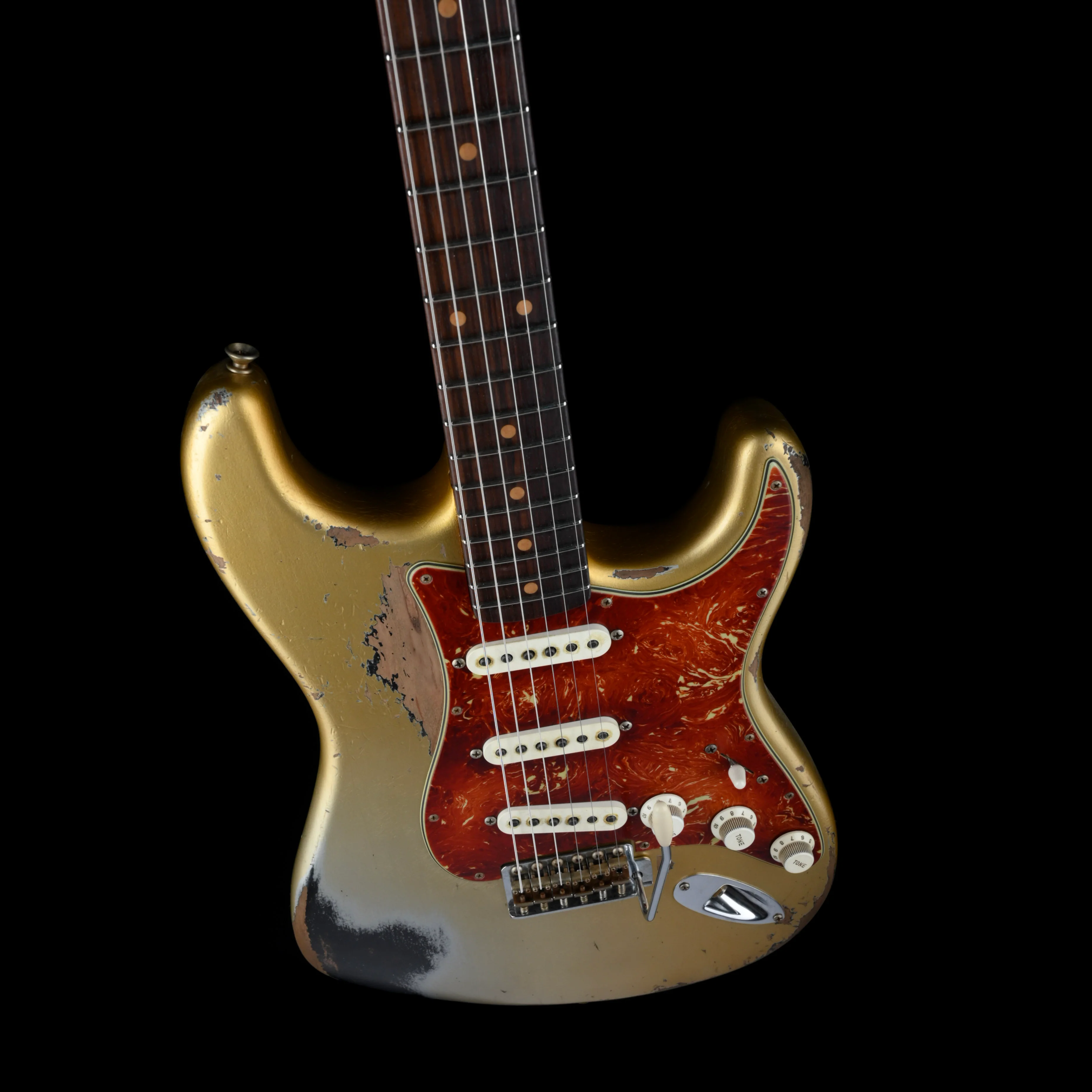 Fender Custom Shop Masterbuilt Levi Perry 1960 Stratocaster Heavy Relic Aged Inca Silver Over Black - Image 3