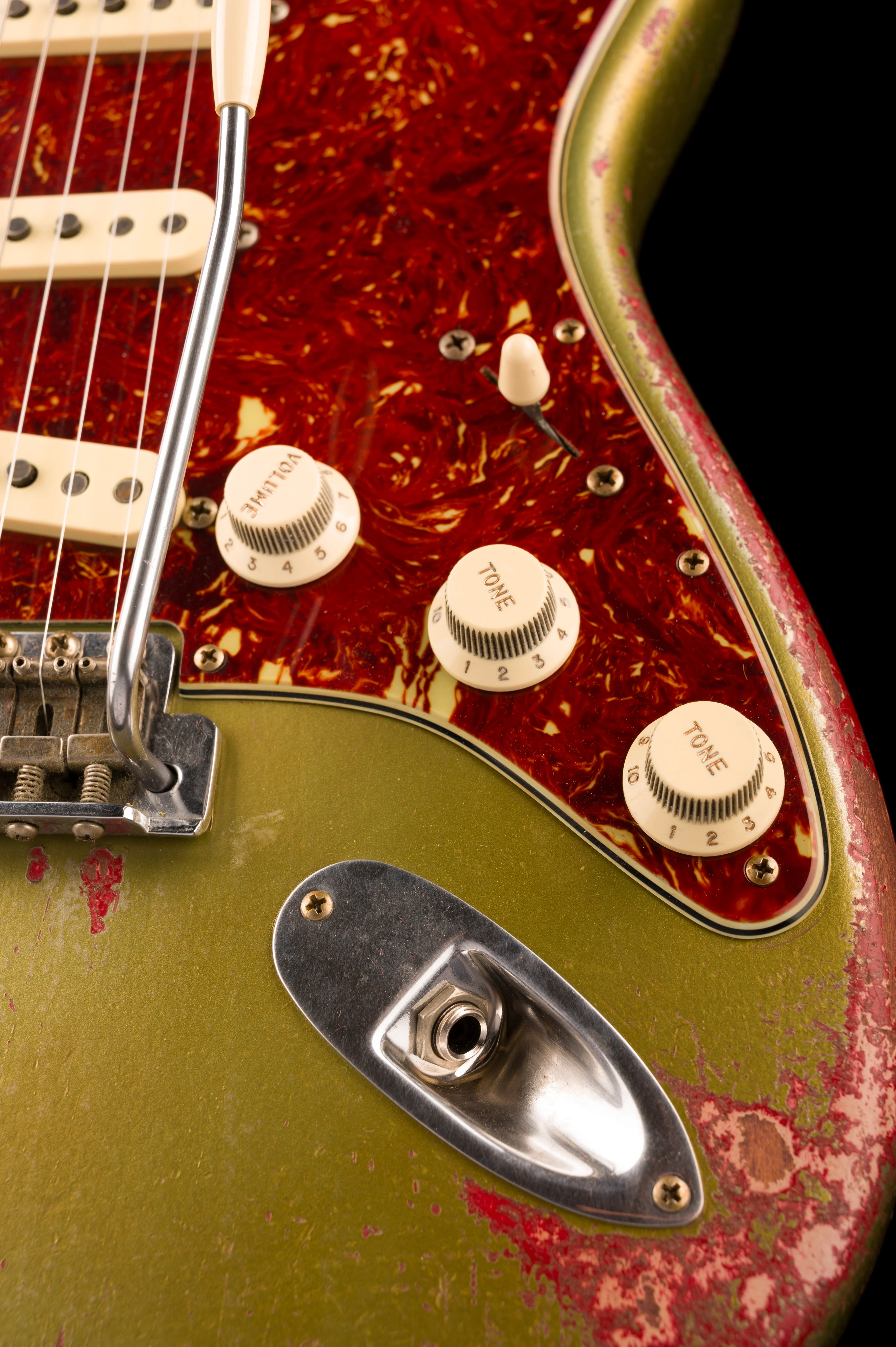 Fender Custom Shop Masterbuilt Todd Krause 1963 Stratocaster Heavy Relic Sage Green Metallic over Seminole Red - Image 8